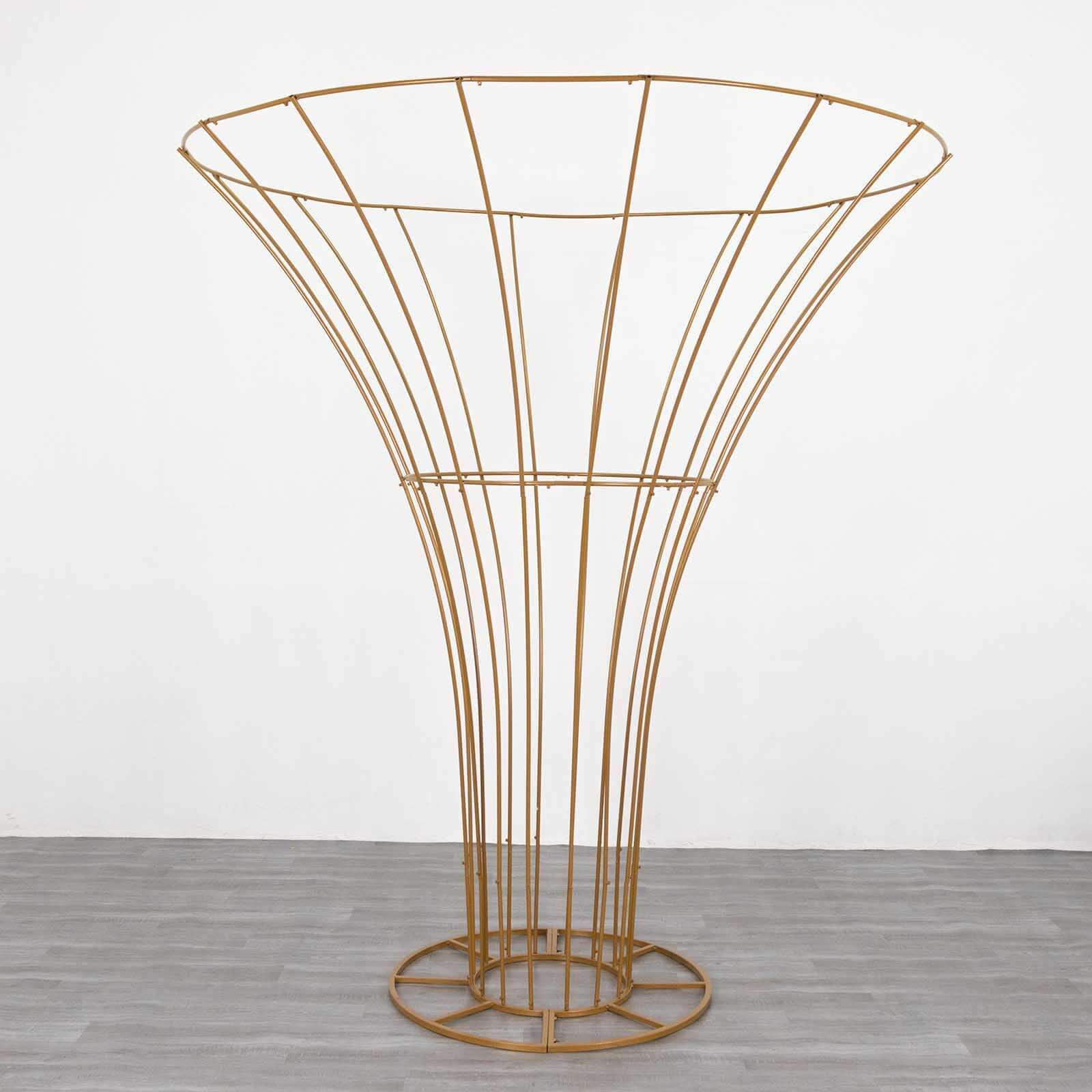 6.5ft Gold Blossom-Style Metal Floor Standing Wedding Floral Display Stand