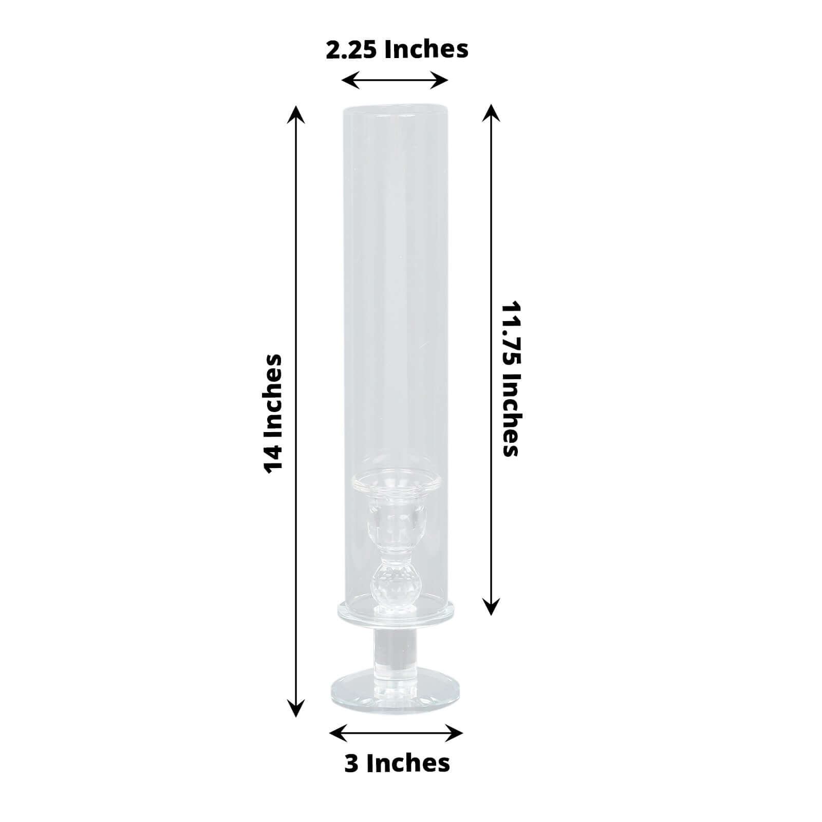 Hot Deal! 2-Pack Clear Crystal Hurricane Taper Candle Holders, 14-Inch Tall