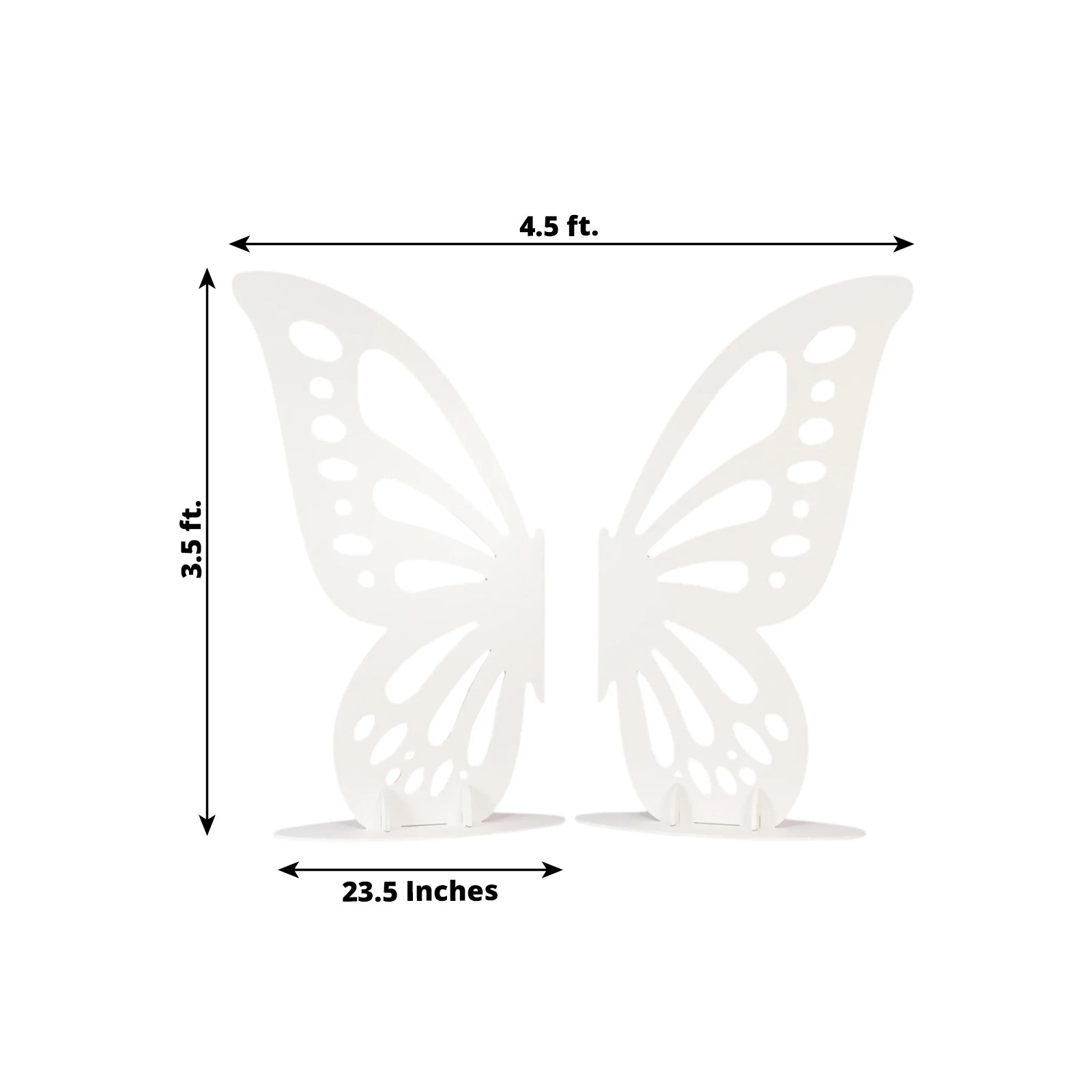 4.5ftx3.5ft White Freestanding Large Wooden Butterfly Wings Backdrop Photo Prop