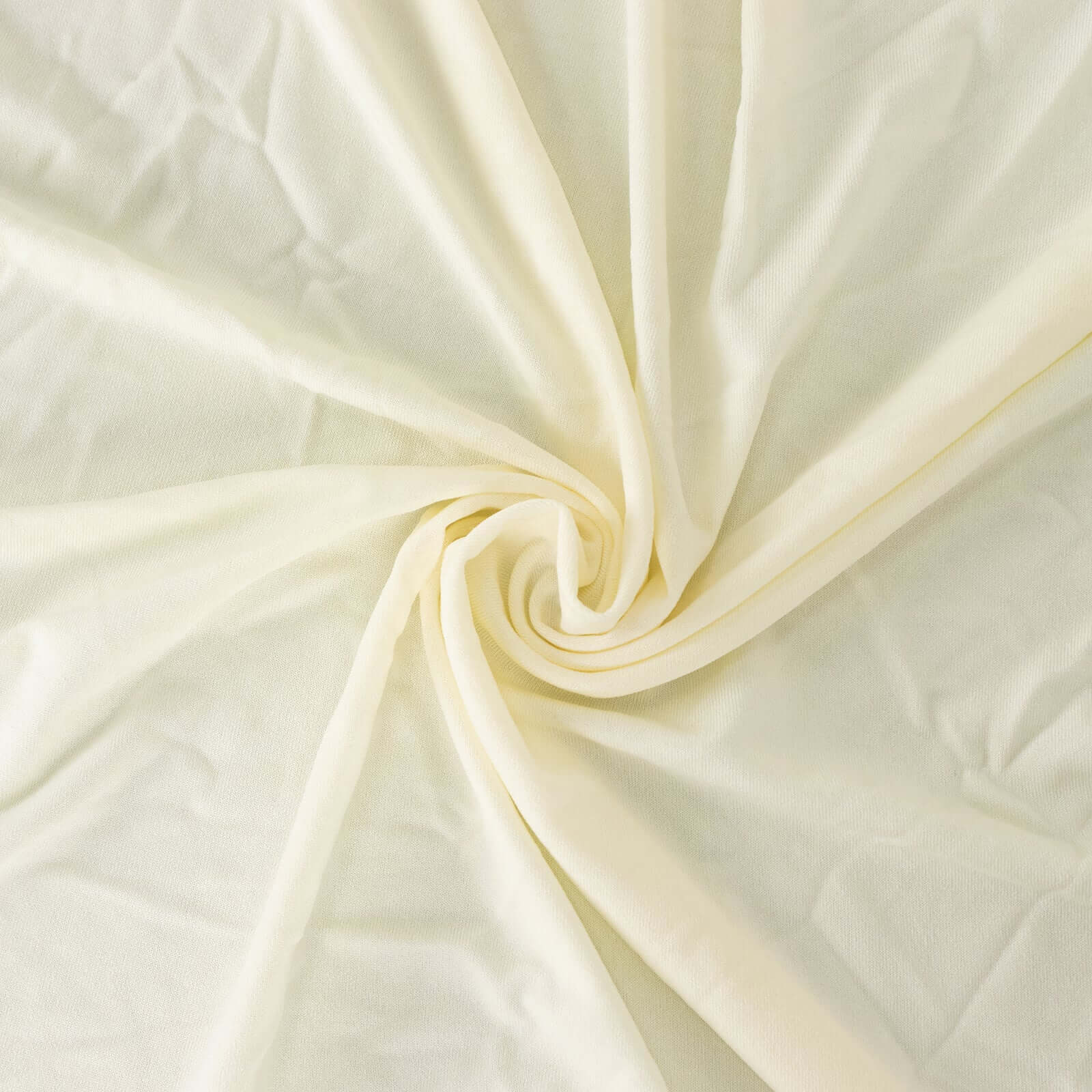 Ivory Spandex 5ft Round Table Skirt with Wave - like Style: A Stylish Table Cover