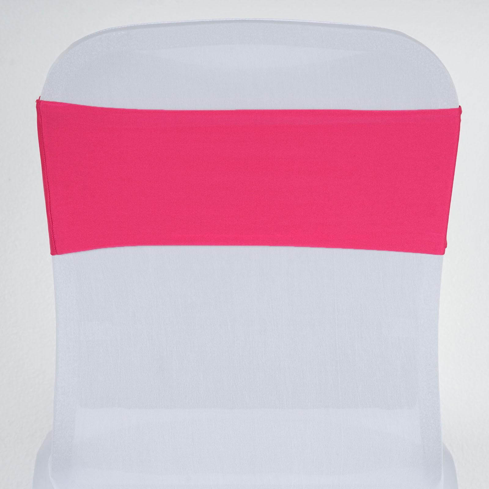 Fuchsia 5-Pack Stretch Spandex Heavy-Duty Two-Ply Chair Sashes 5x12