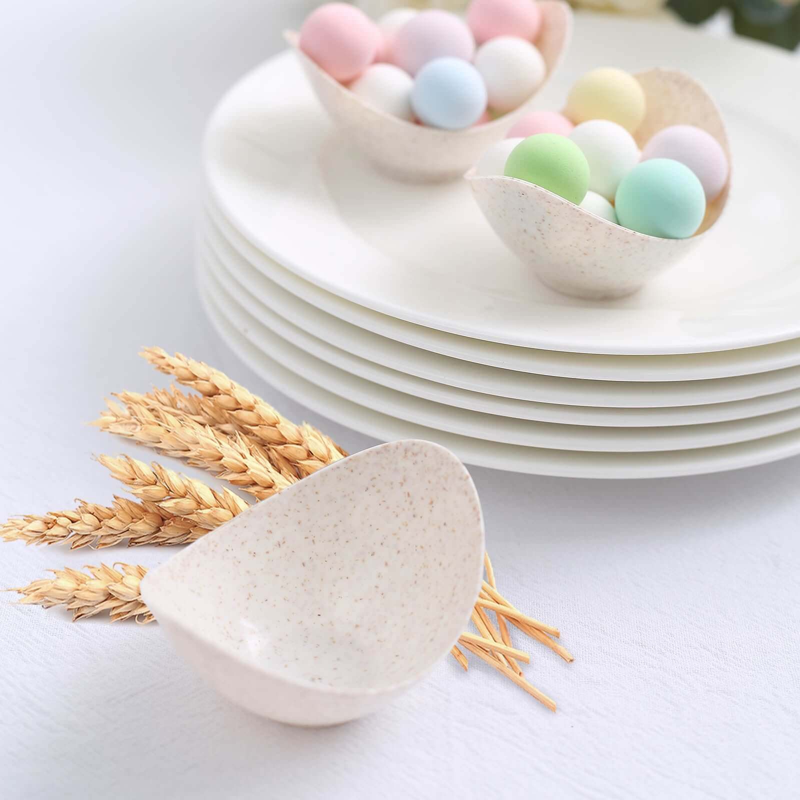 24-Pack Biodegradable Mini Wheat Straw Fiber Dessert Cups - Ideal for Ice Cream