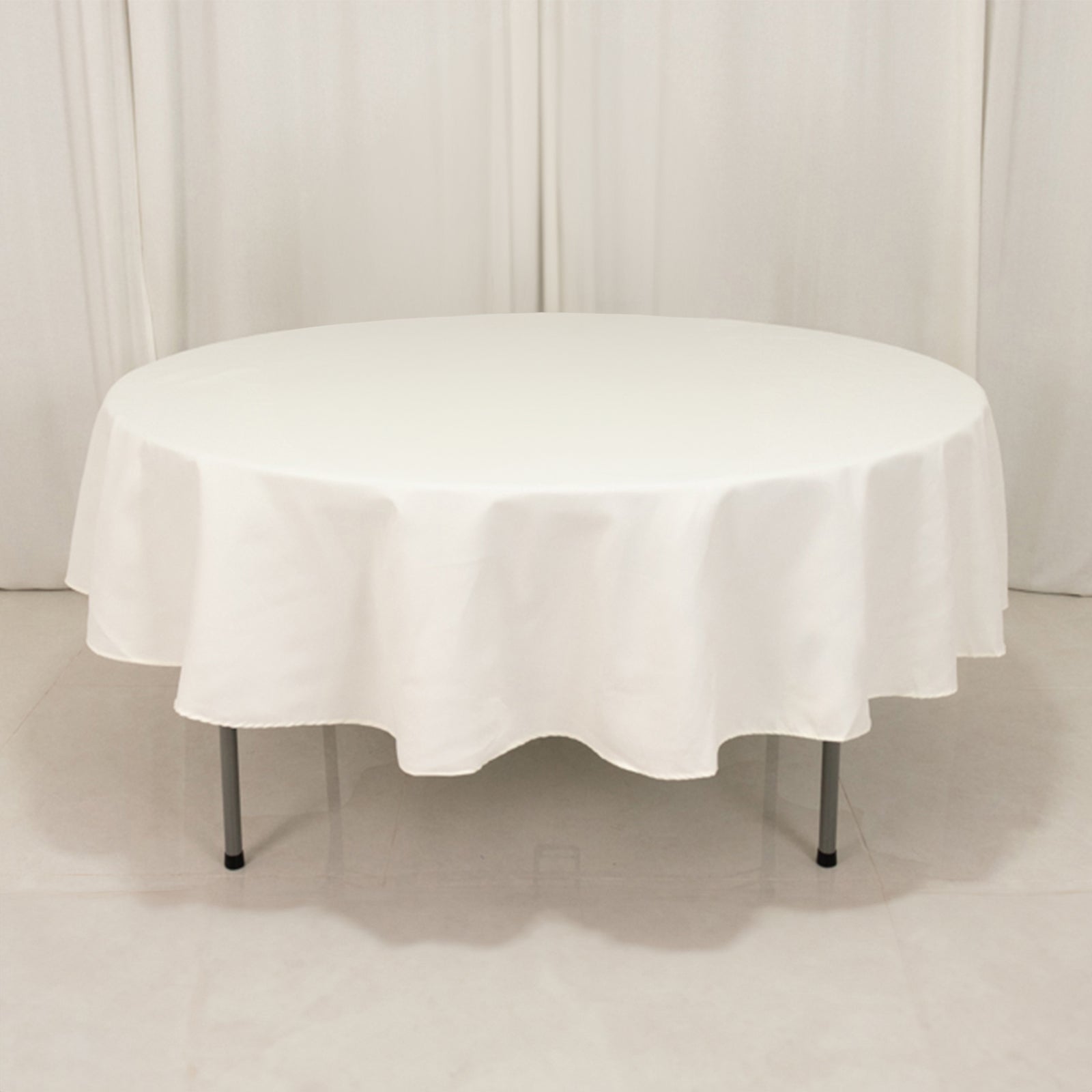 Hot! 90" Wrinkle-Resistant Ivory Cotton Blend Round Tablecloth