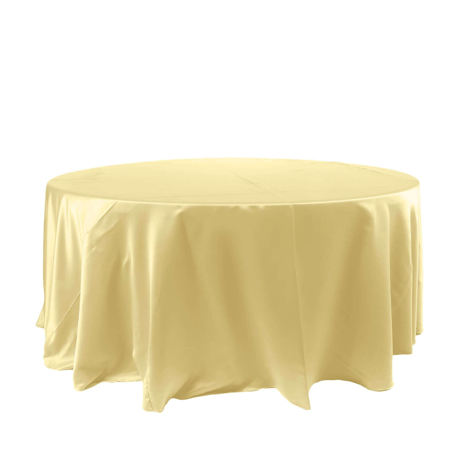 Stylish Seamless Champagne Satin 120-Inch Round Tablecloth
