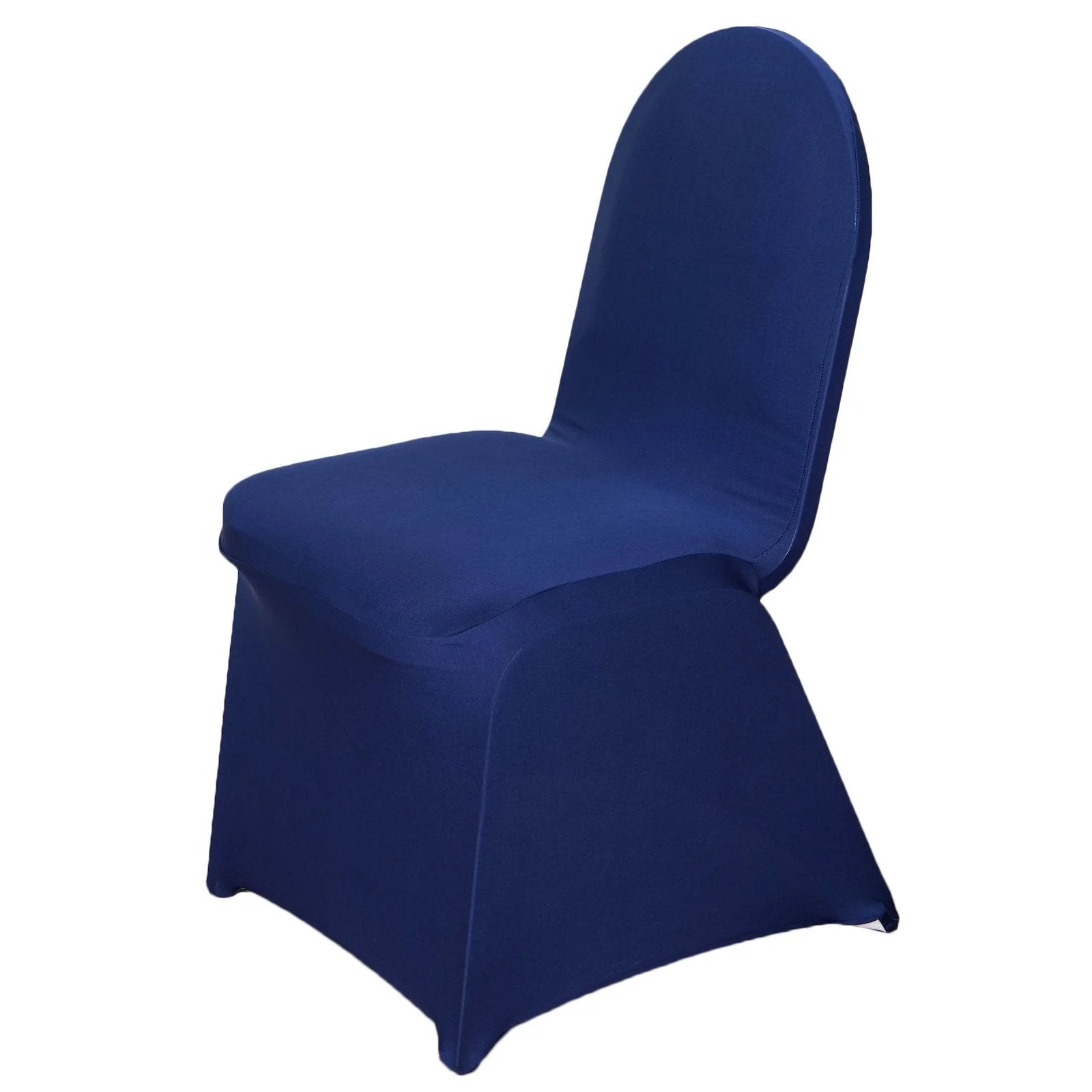 Hot Deal! 10-Piece Set of Navy Blue Spandex Banquet Chair Covers - Durable & Reusable