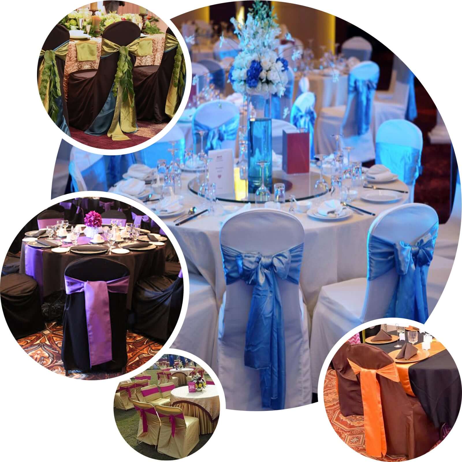 10-Pack Royal Blue Polyester Slip-On Chair Covers for Banquets - Stain & Wrinkle Resistant