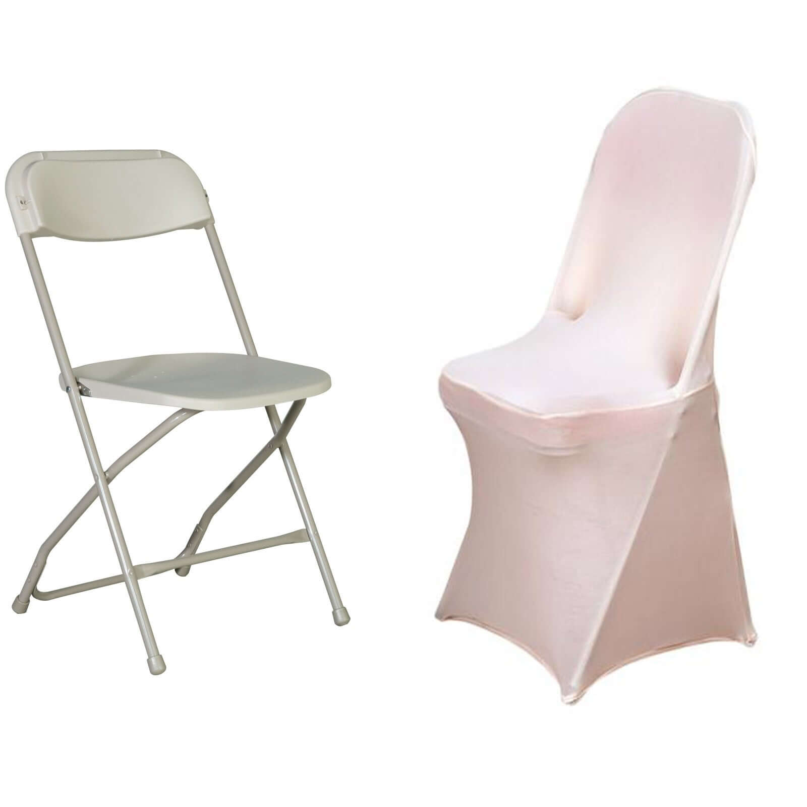 Reusable & Wrinkle-Resistant 160GSM Blush Stretch Spandex Fitted Slipcover for Folding Chairs
