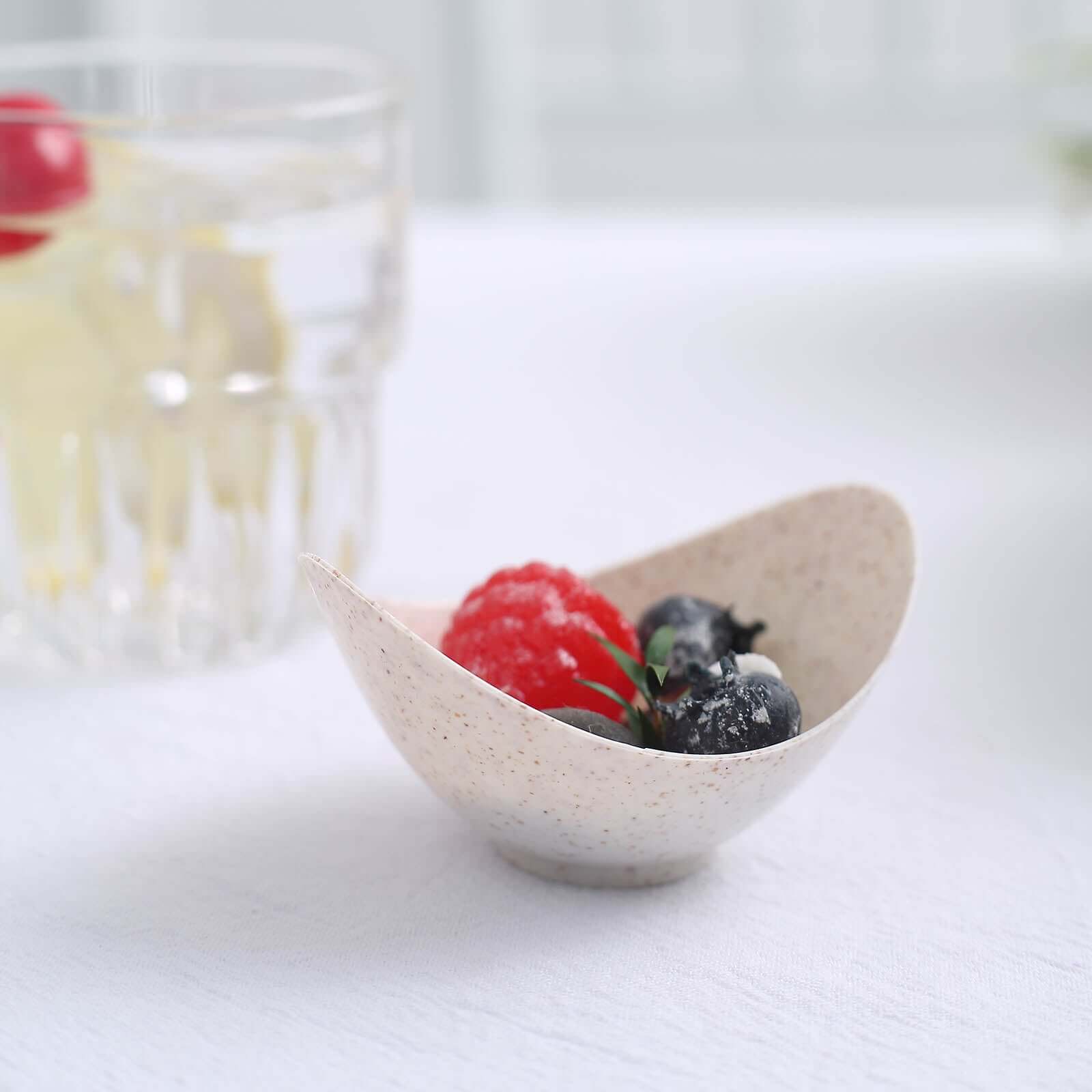 24-Pack Biodegradable Mini Wheat Straw Fiber Dessert Cups - Ideal for Ice Cream