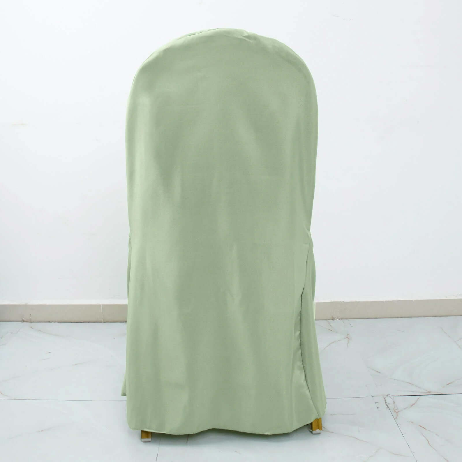 10-Pack Sage Green Polyester Stain-Resistant Slip-On Chair Covers for Banquets - Great Deal!