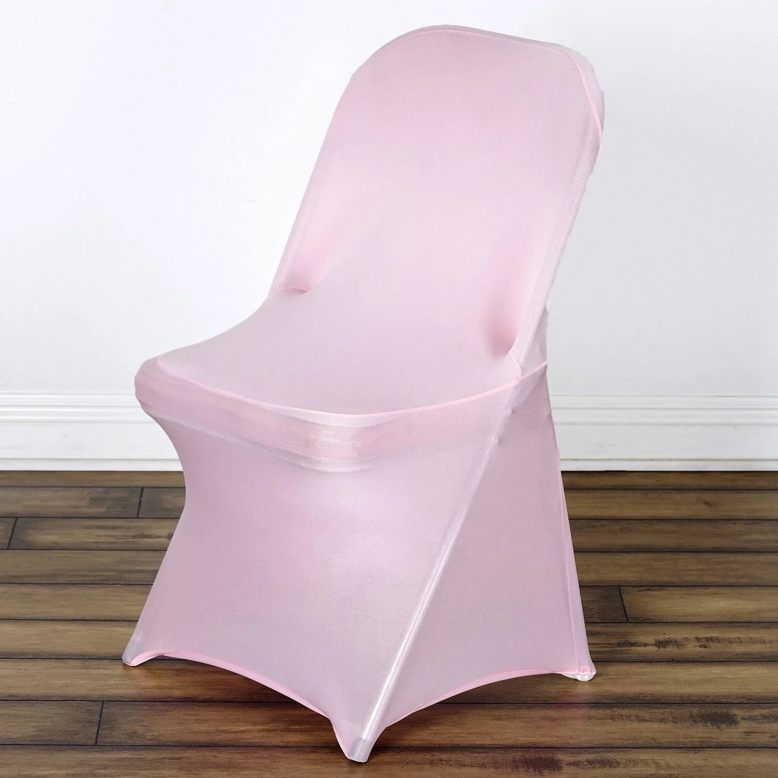Hot Deal! 10-Pack Pink Stretch Spandex Chair Covers for Folding Chairs - 160GSM Durable Slipcovers