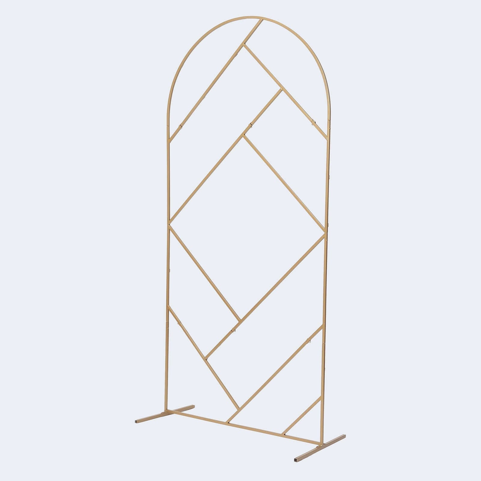 7ft Tall Gold Metal Geometric Flower Frame Prop Stand - Ideal for Weddings!