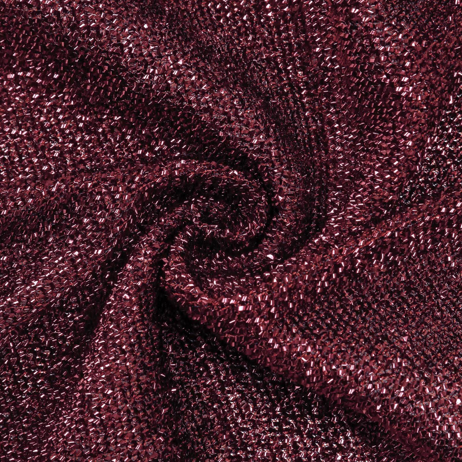Get This 8ft x 7ft Burgundy Double - Sided Metallic Shimmer Tinsel Spandex Hexagon Wedding Arbor Cover Now!
