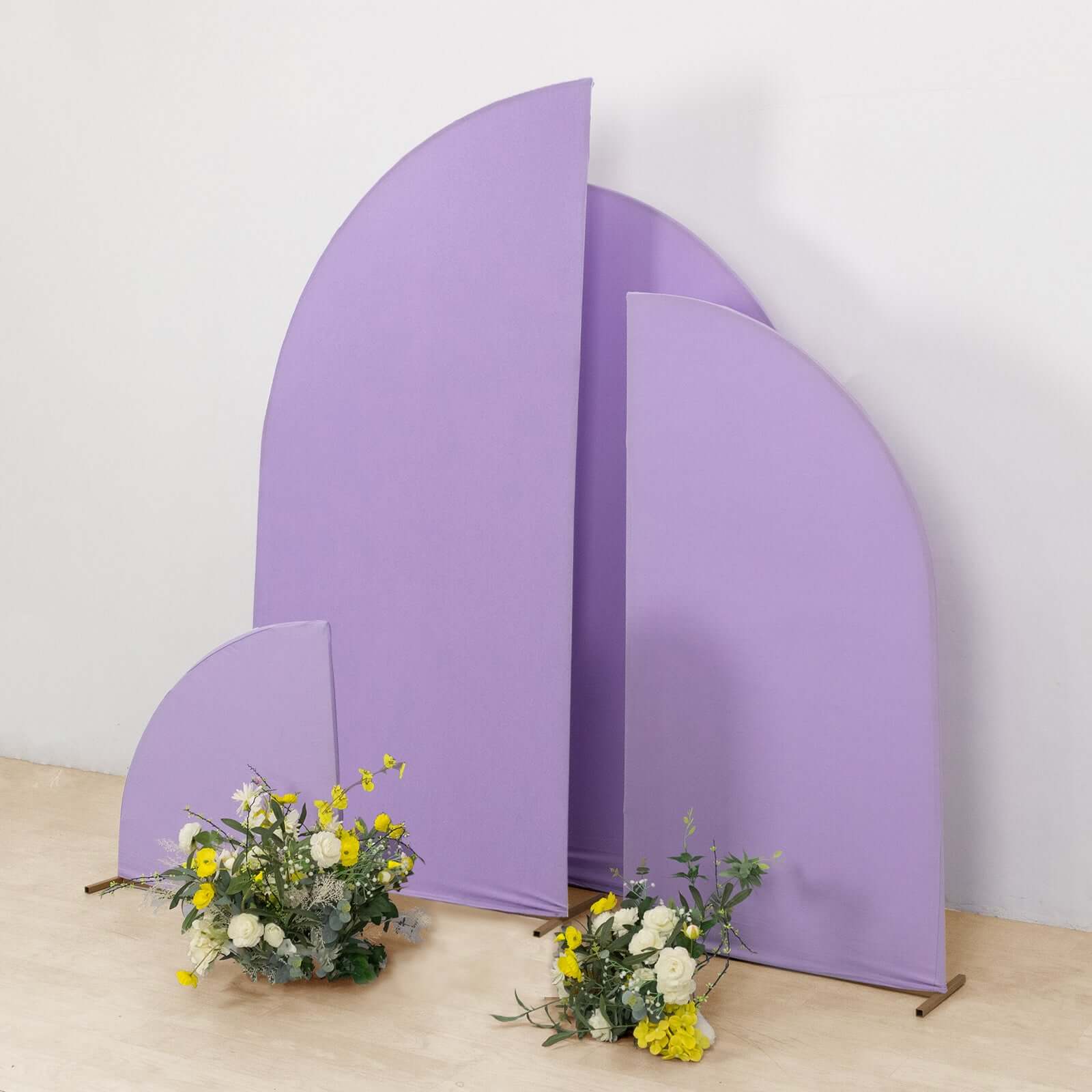 Custom-Fitted Matte Lavender Lilac Spandex Wedding Arch Covers Set of 4 - 2.5ft, 5ft, 6ft, 7ft