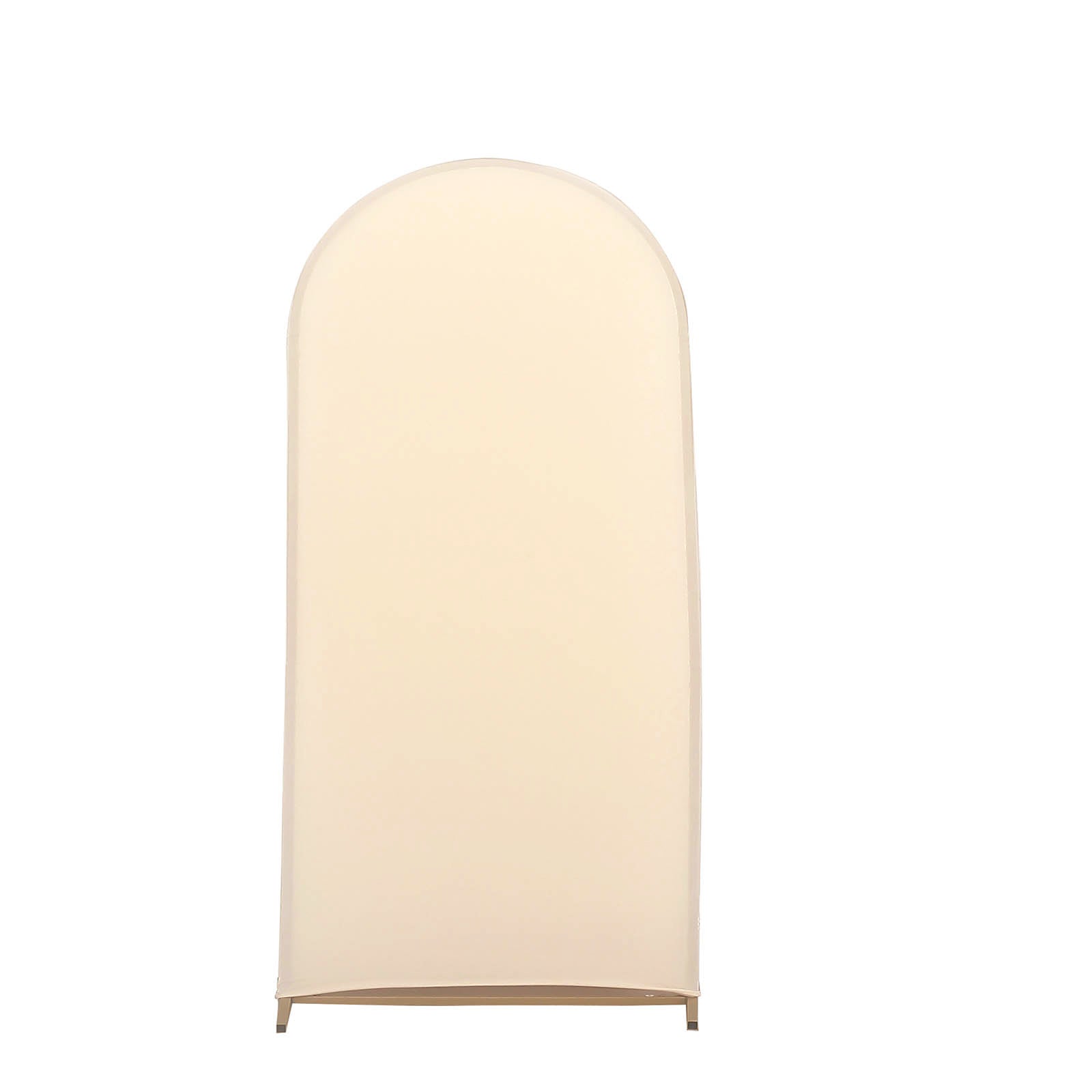 Hot Sale! Set of 4 Matte Beige Spandex Fitted Covers for Round Top Chiara Wedding Arch Stands in 4 Sizes