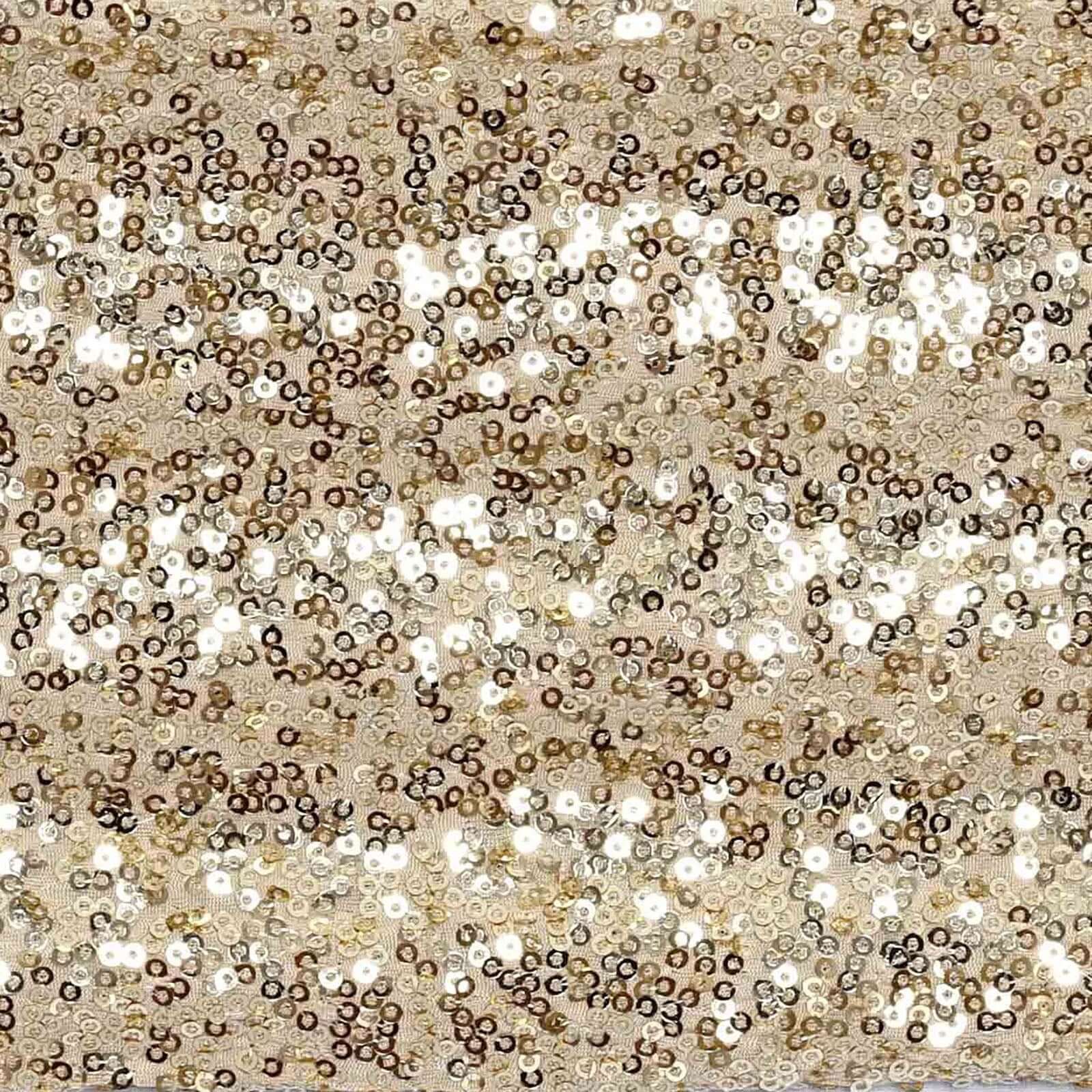 5-Piece Set of Champagne Sequin Spandex Stretch Chair Bands, Ideal for Decorations