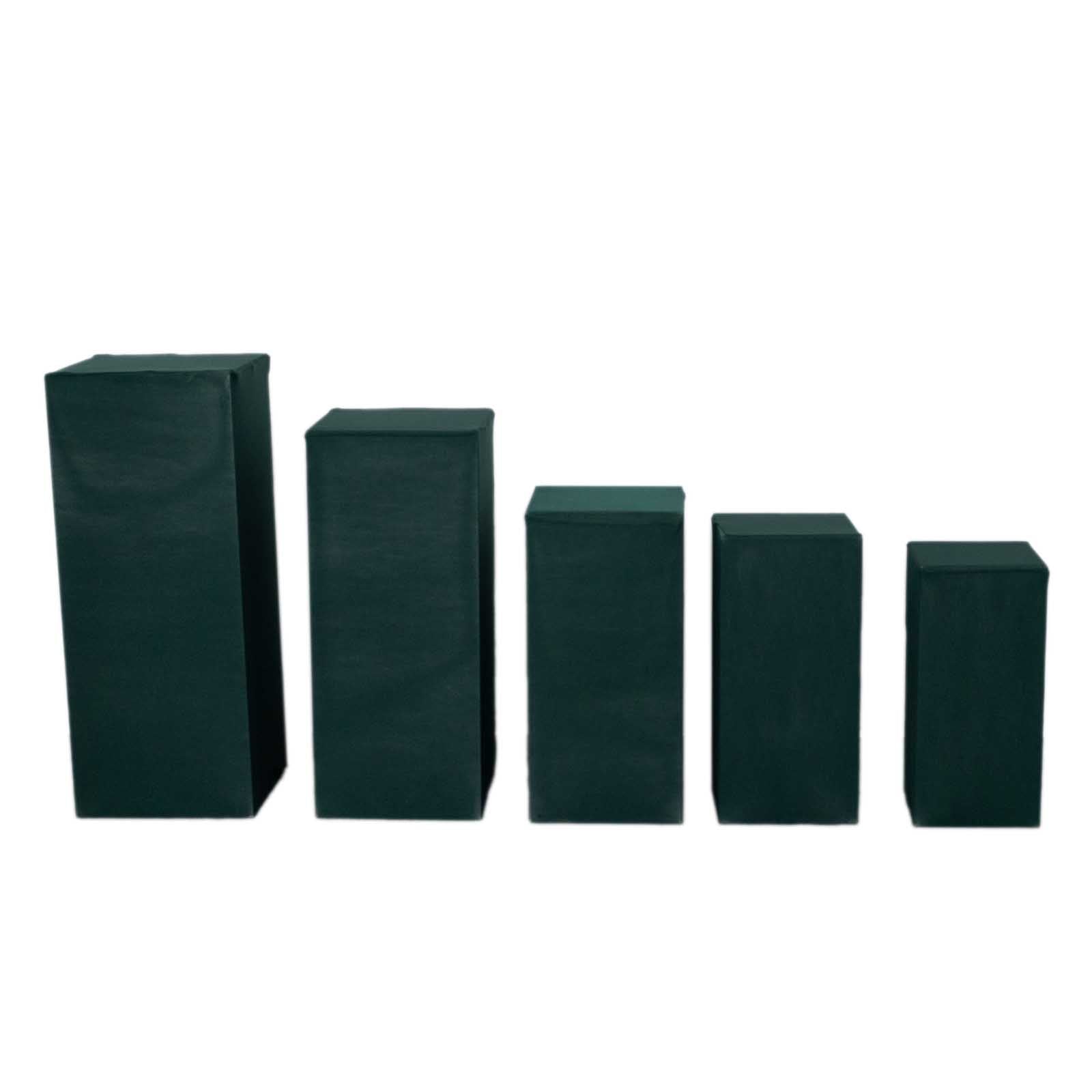 Hot Deal! Set of 5 Hunter Emerald Green Stretchable Spandex Pedestal Stand Covers - 160 GSM