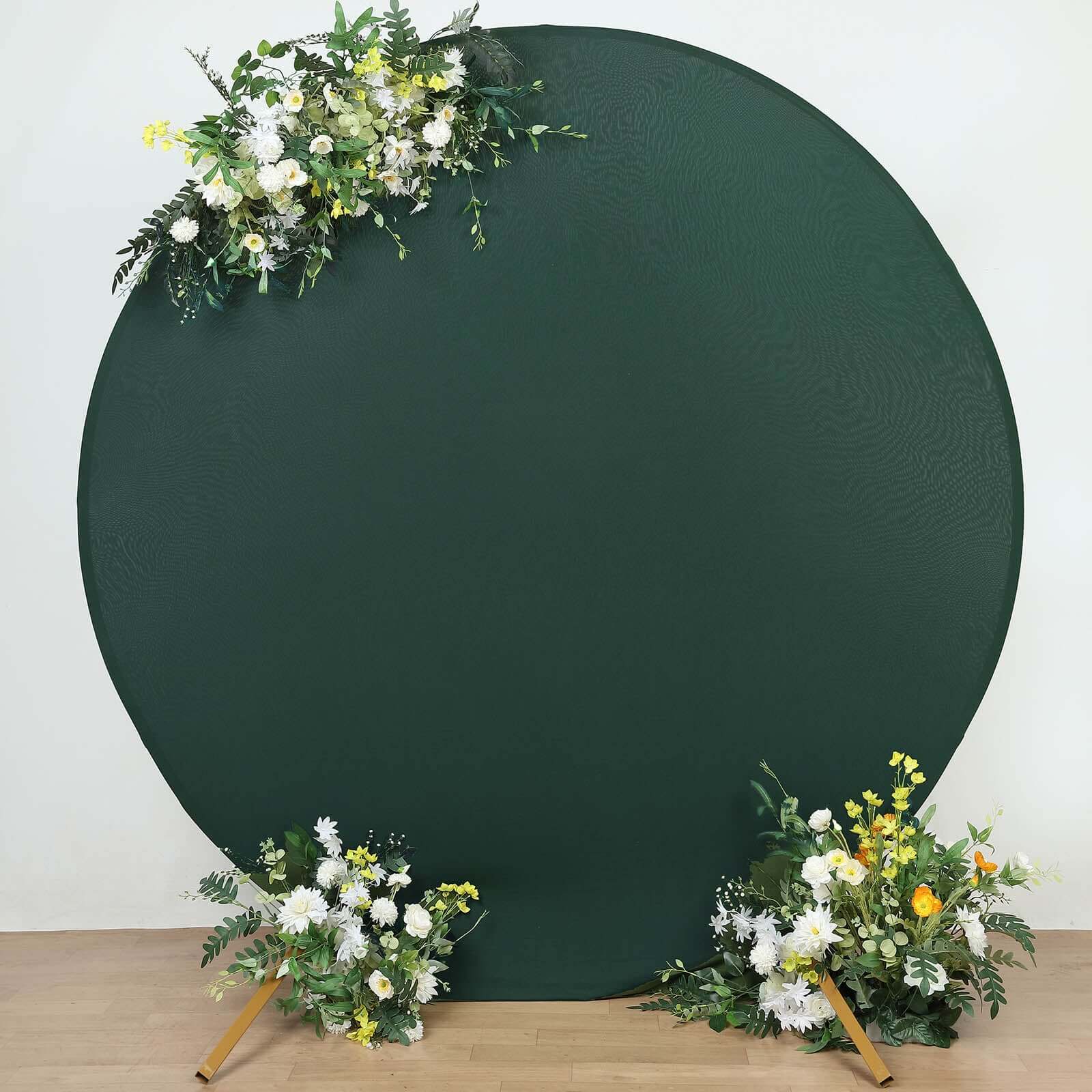 Get This 7.5ft Double - Sided Matte Hunter Emerald Green Spandex Round Party Backdrop Cover Now