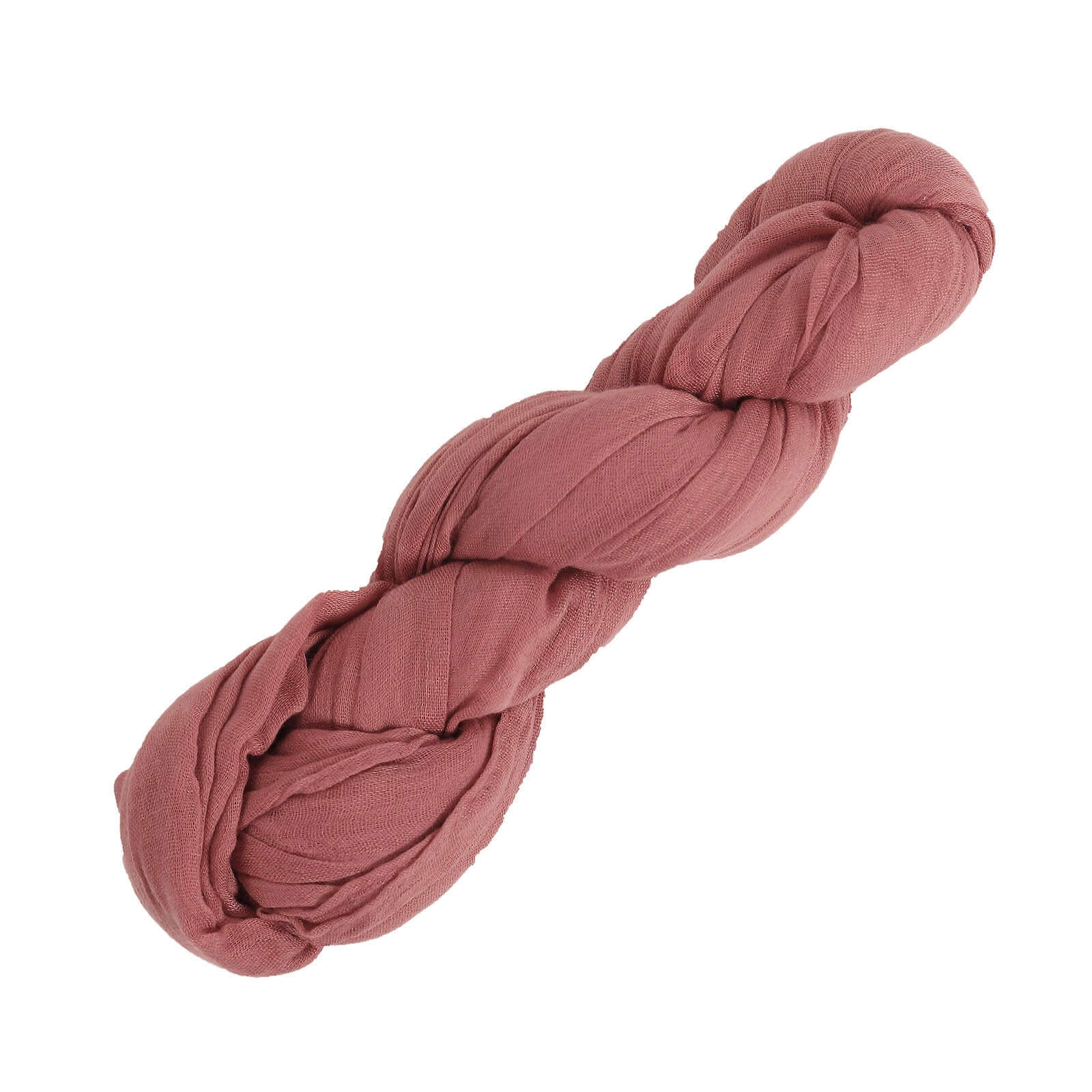 10ft Rustic Boho Style Gauze Cheesecloth Table Runner in Mauve & Cinnamon Rose