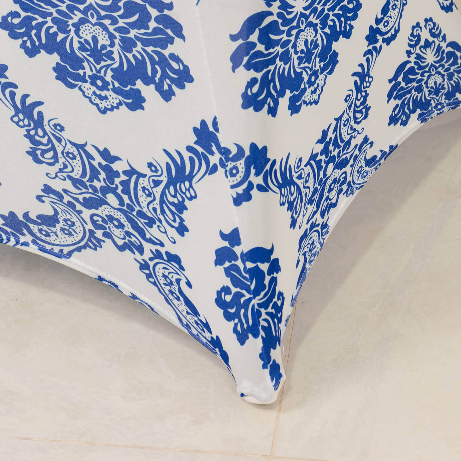 Royal Blue Spandex Stretch Fitted Cocktail Table Cover for 24'-32' Dia. Tables - Easy Maintenance