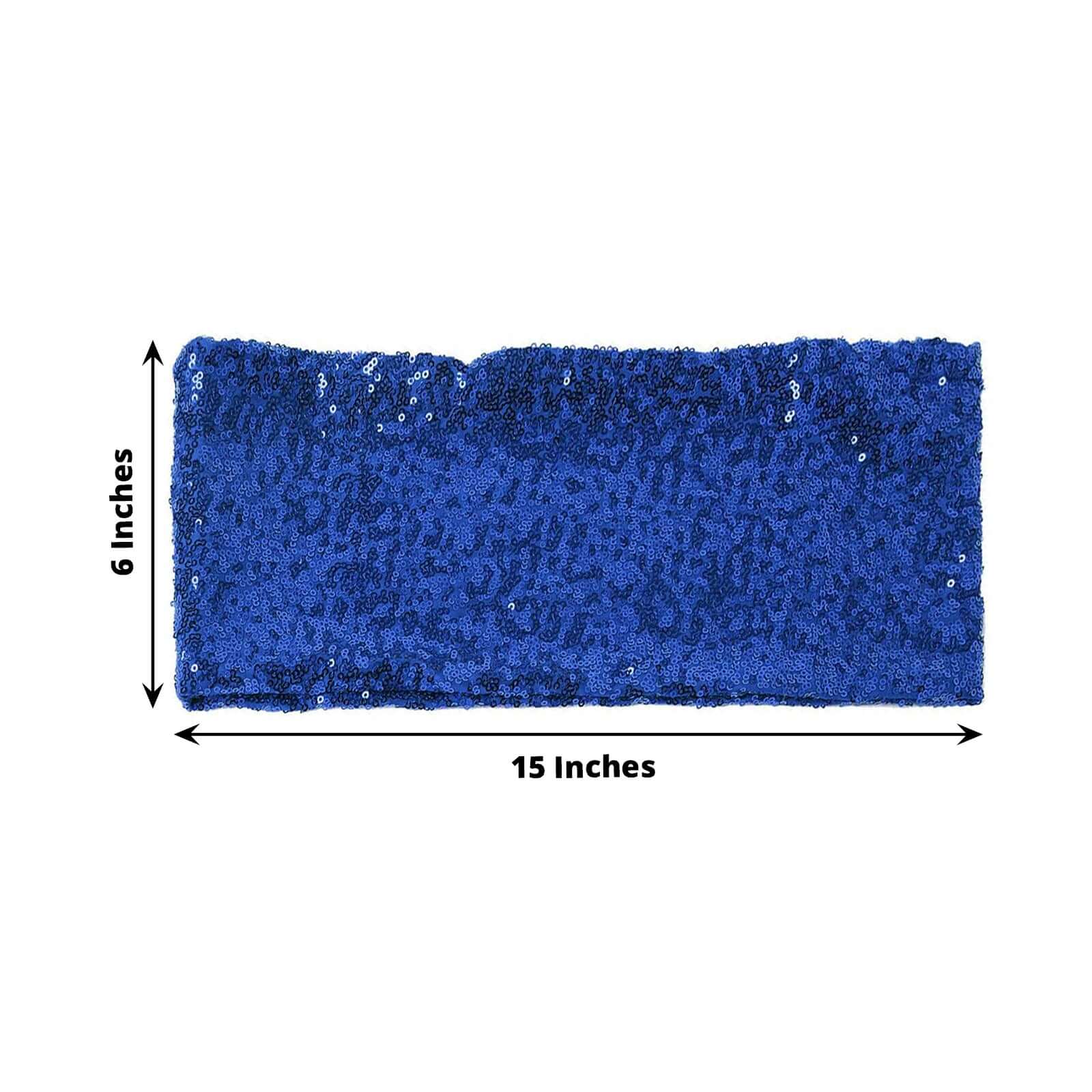 Special Offer! 5-Piece Royal Blue Sequin Spandex Stretch Chair Sashes for Weddings and Parties