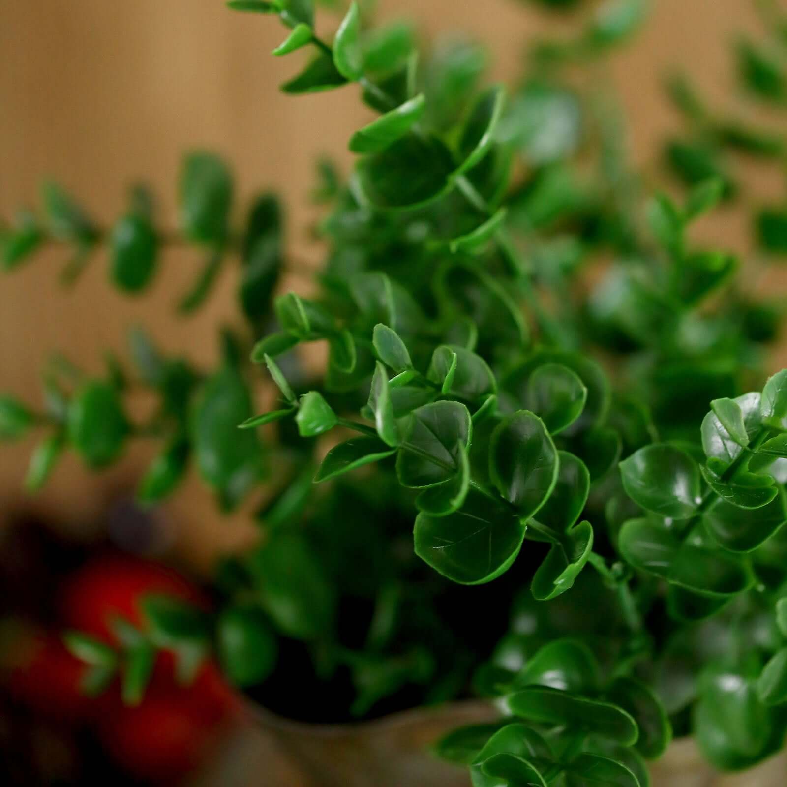 Set of 3 Artificial Dark Green Eucalyptus Stems, 13.5 Inches Tall