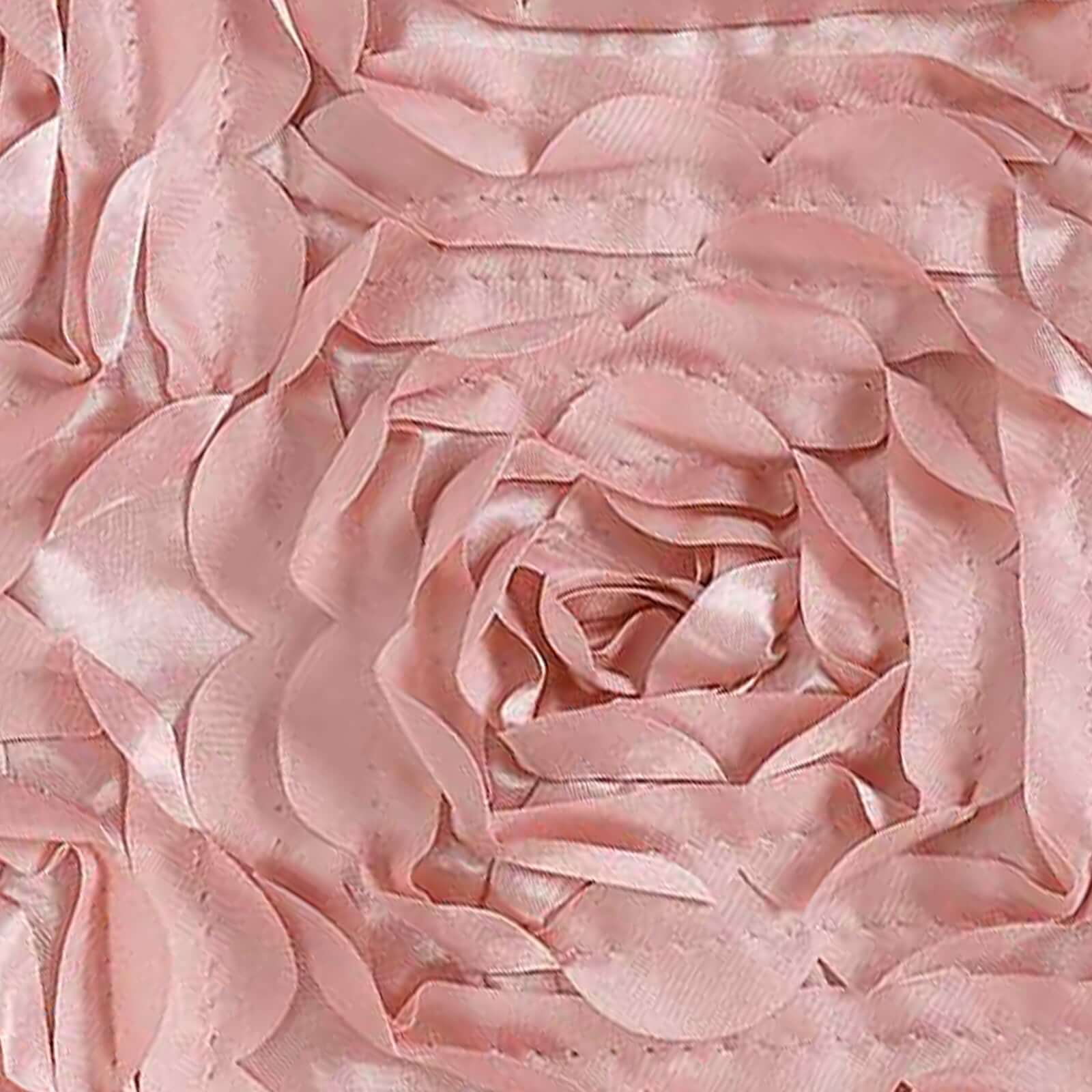 Hot Deal! 5-Piece Set of Dusty Rose Satin Spandex Chair Sashes with Rosette Design, 6x14