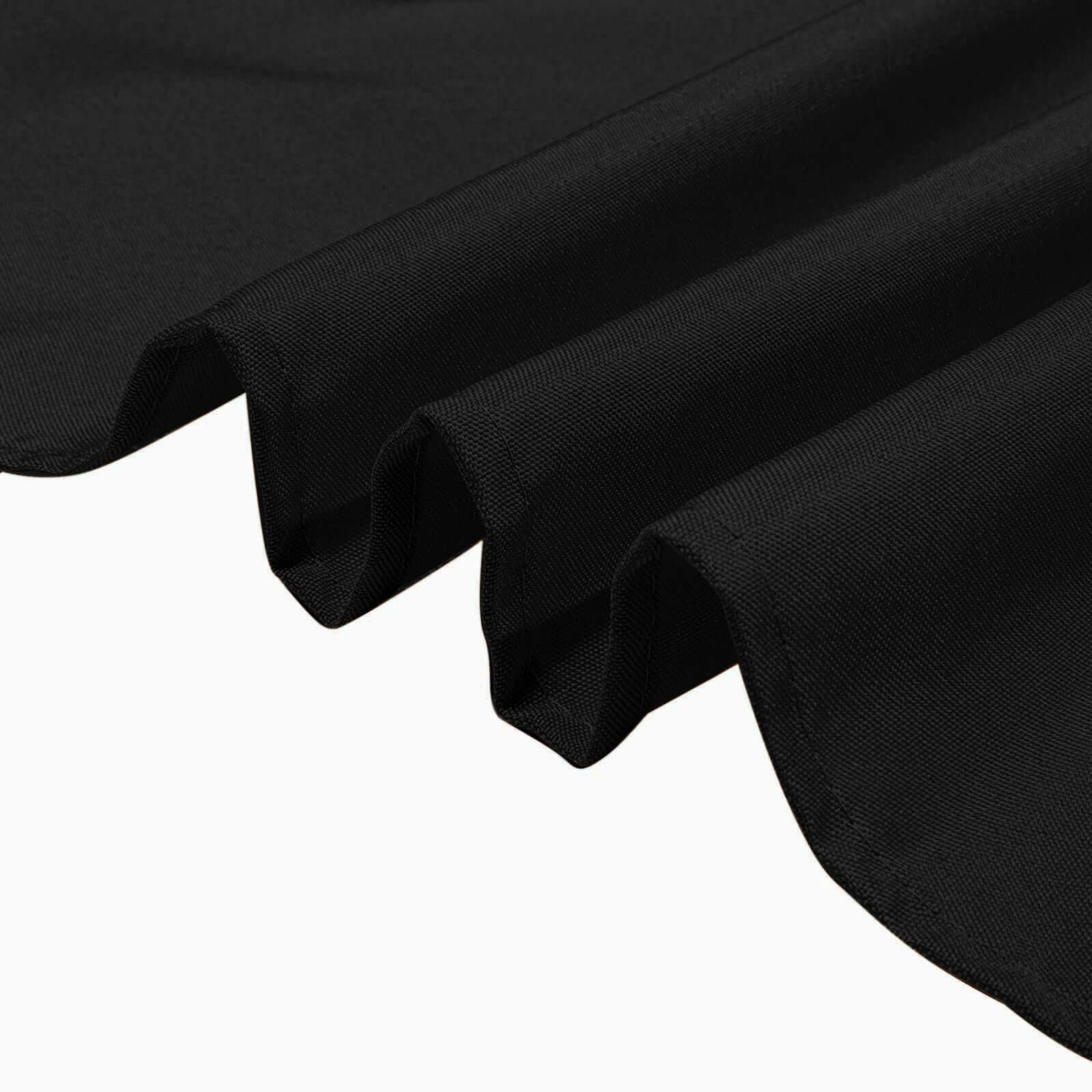 Hot! 70x70 Black 220GSM Wrinkle-Resistant Premium Polyester Square Tablecloth