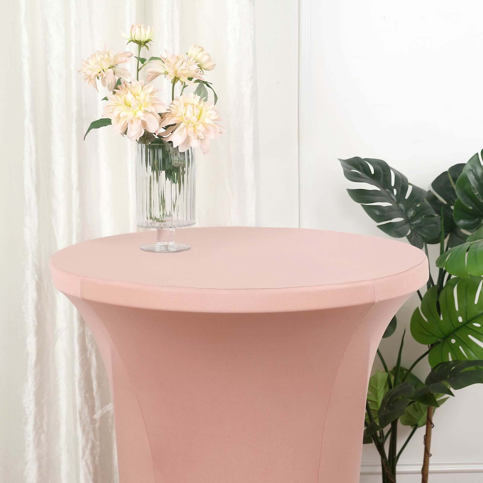 Stretchable Dusty Rose Spandex Cocktail Table Cover for 24 - 32 Dia Tables