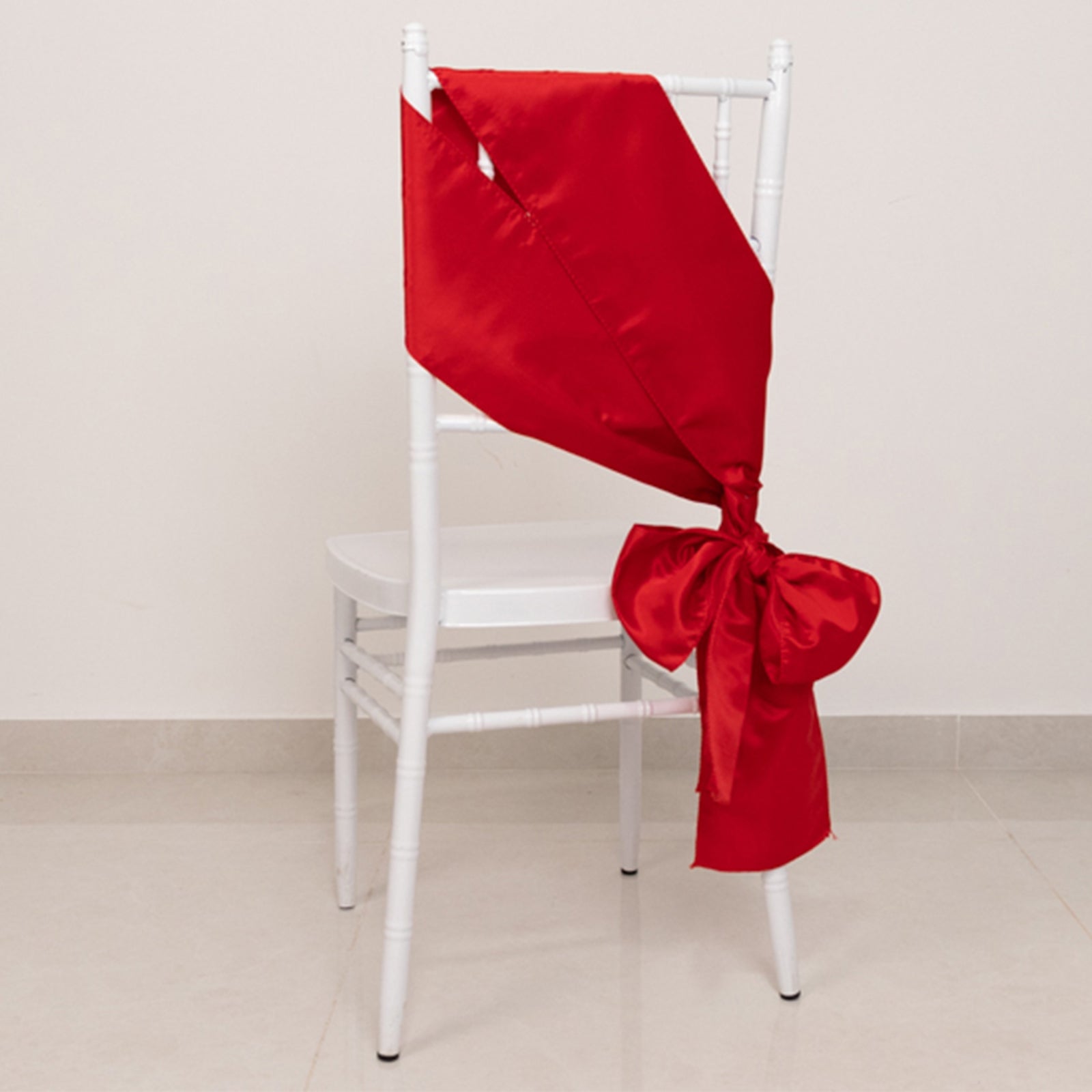5-Piece Set of Red Lamour Satin 6x106 Chair Sashes - Reusable & Stylish Decor