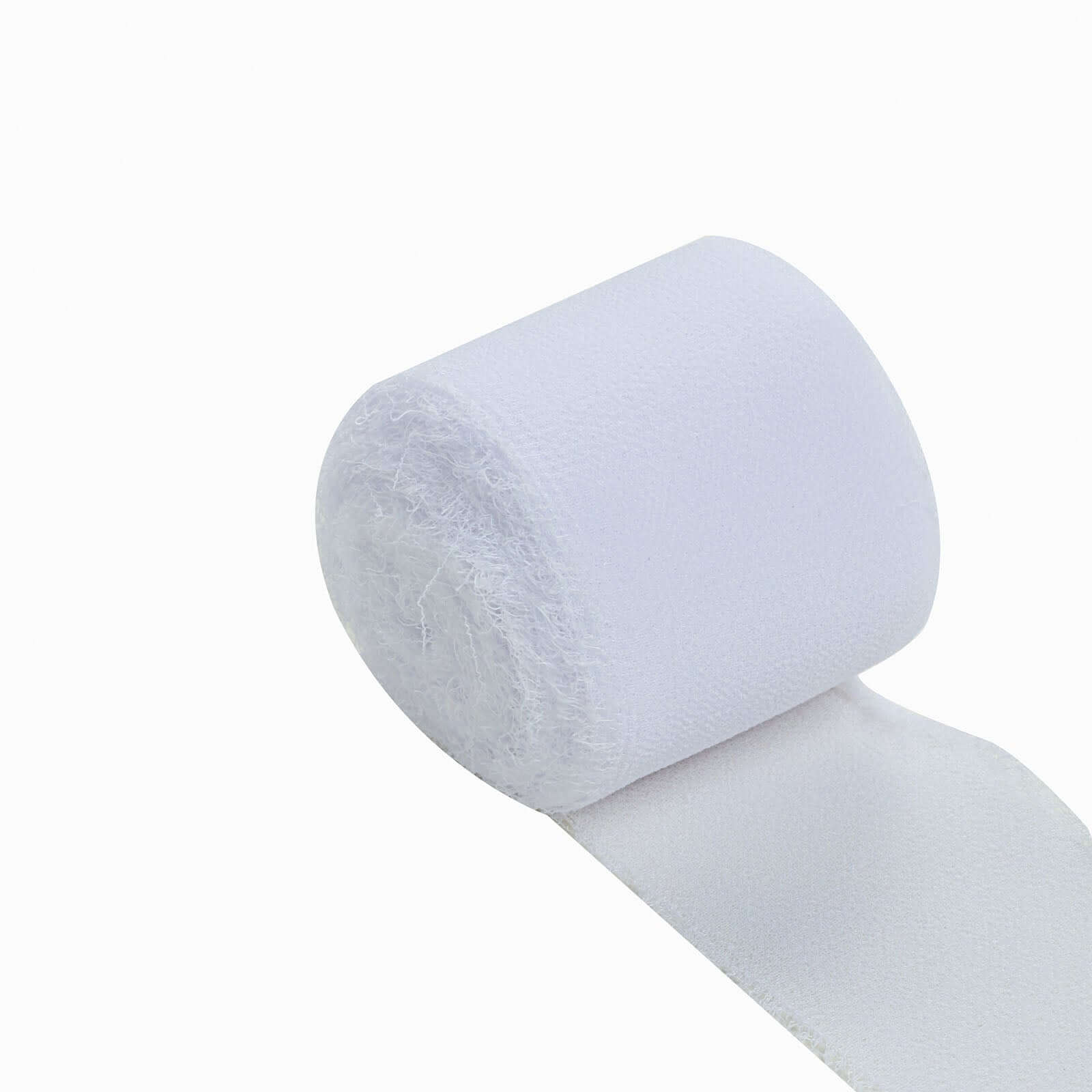 2-Pack White Silk-Like Chiffon Linen Ribbon Rolls for Wedding & Gift Wrapping - 6 Yards Each