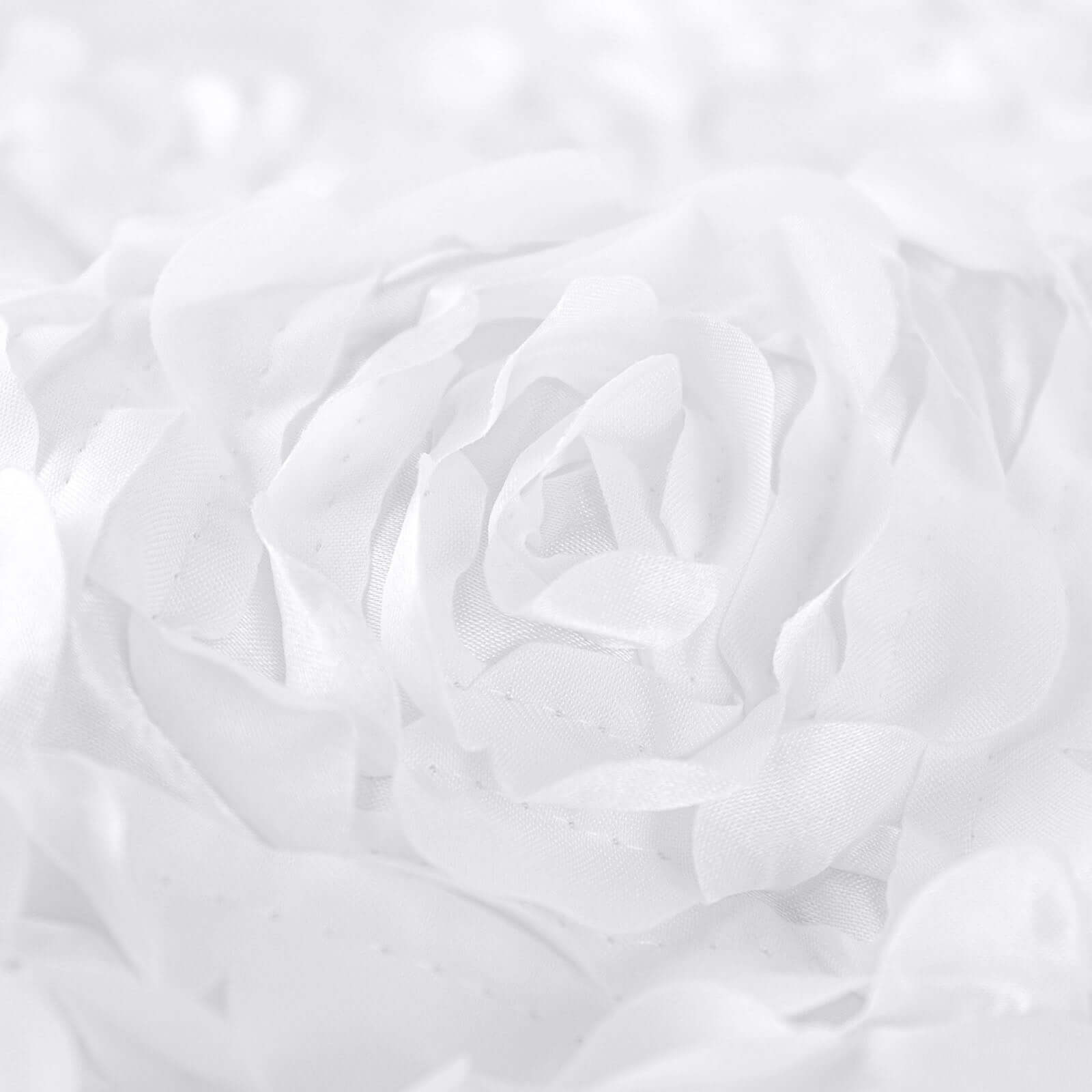 Premium White Spandex Slipcover for Folding Chairs with Satin Rosette Design - Ideal for Classy Events