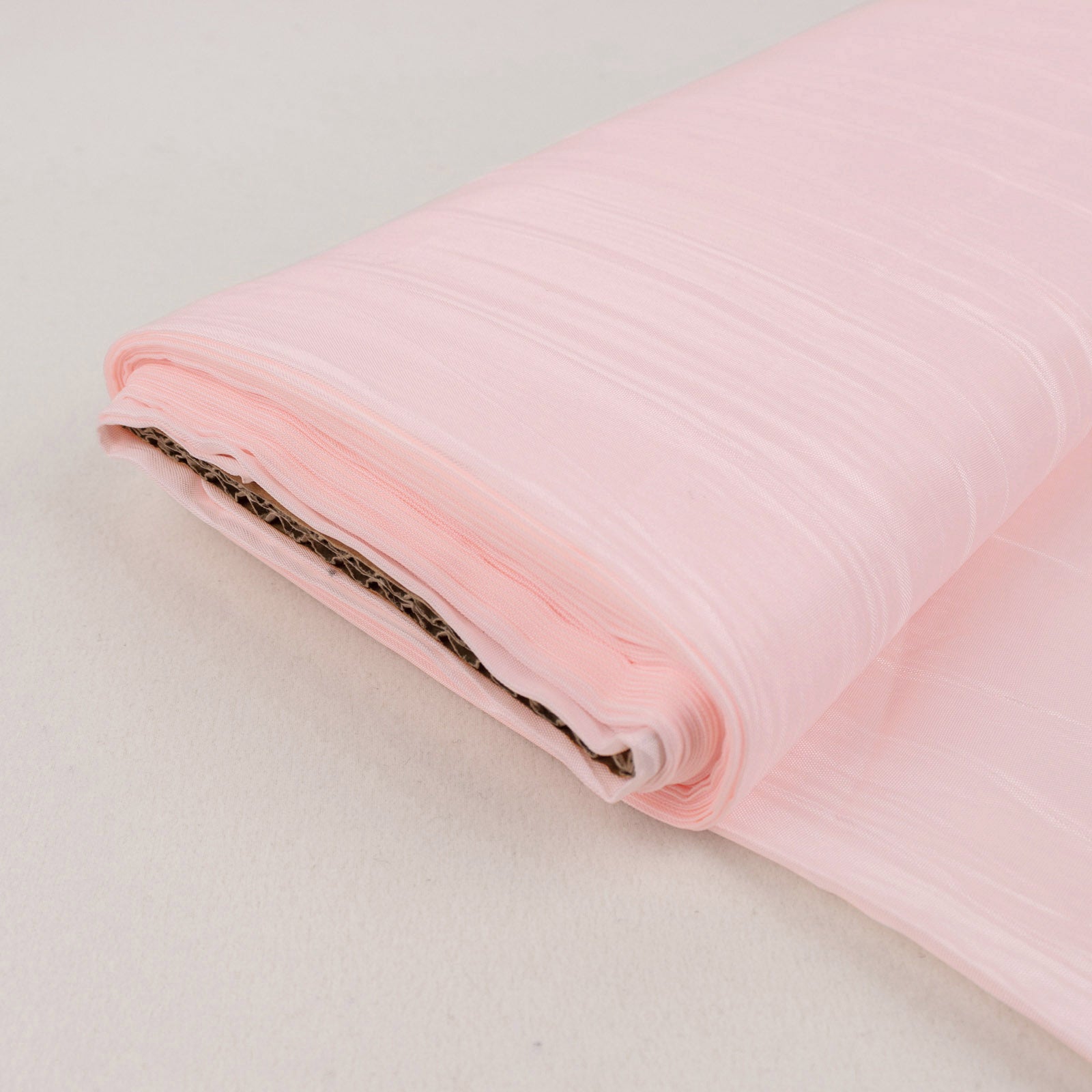 Premium Blush Accordion Crinkle Taffeta Fabric Bolt - 54 Inches Wide, 10 Yards Long