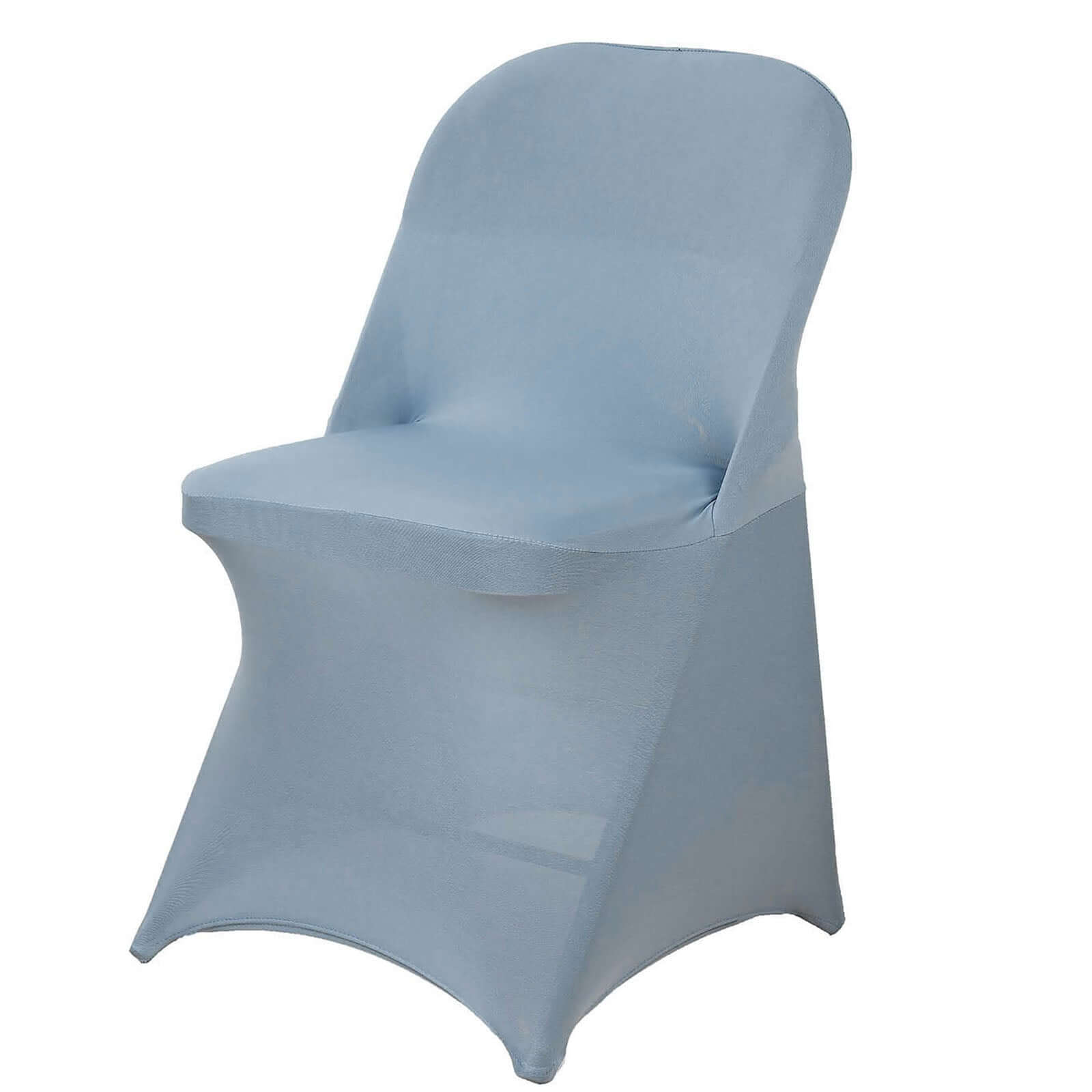 Reusable Dusty Blue Stretch Spandex Chair Cover for Folding Chairs - 160GSM Wrinkle-Resistant Slipcover