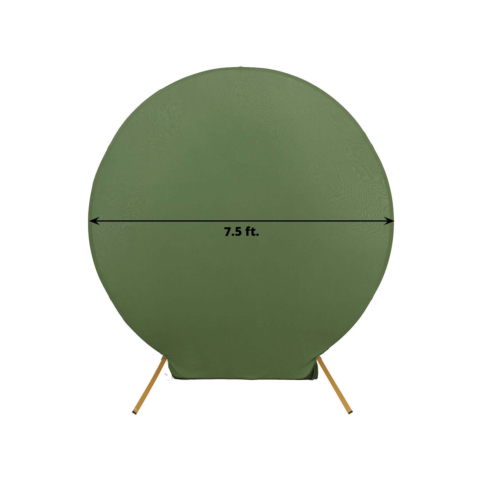 Hot Sale! 7.5ft Double - Sided Matte Olive Green Round Spandex Party Backdrop Stand Cover