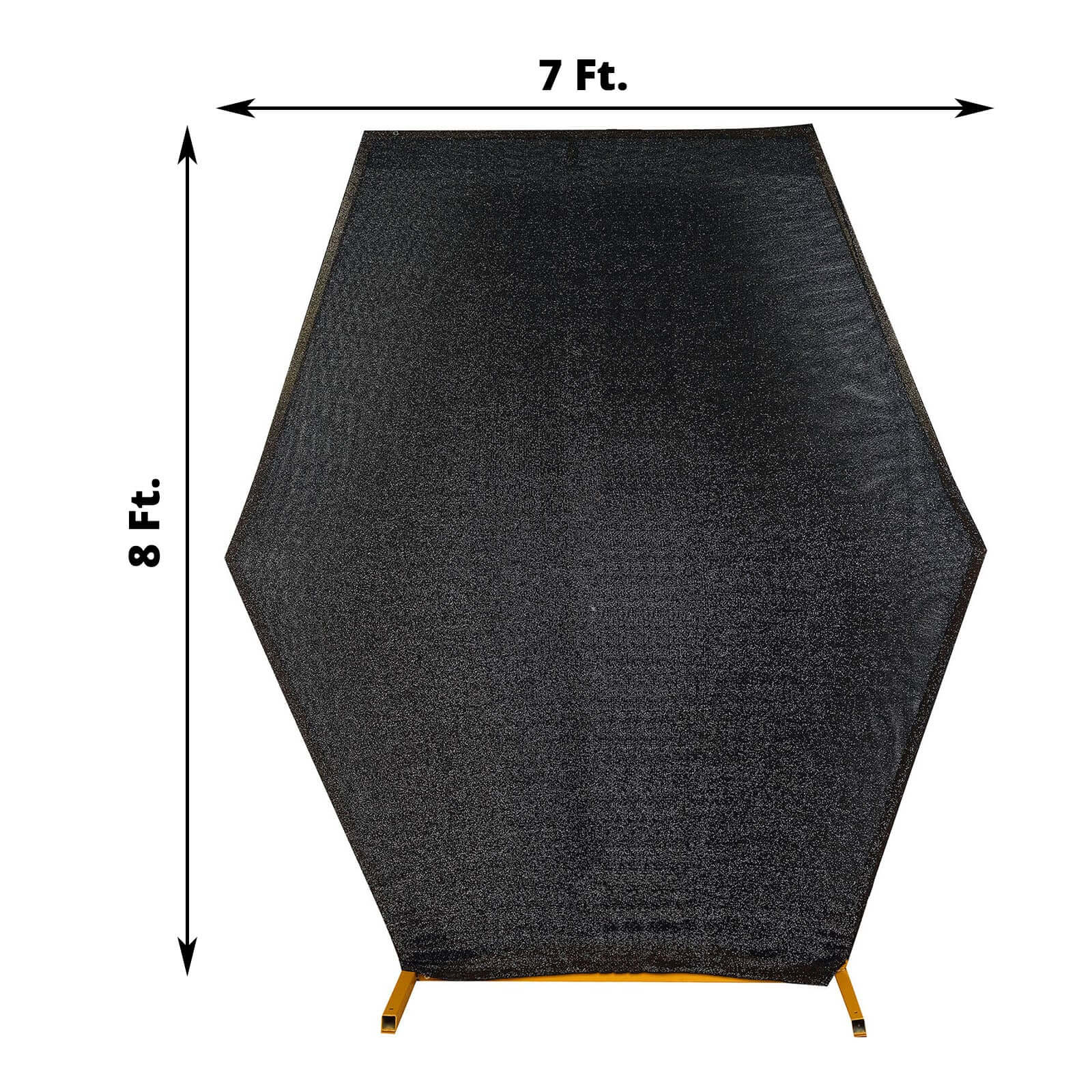 8ft x 7ft Double-Sided Black Spandex Snug-Fit Hexagon Wedding Arbor Backdrop Cover