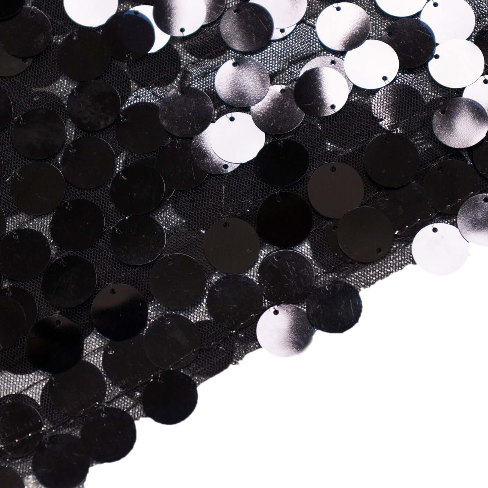 7ft Black Double-Sided Payette Sequin Chiara Cover for Half-Moon Wedding Backdrop Stand