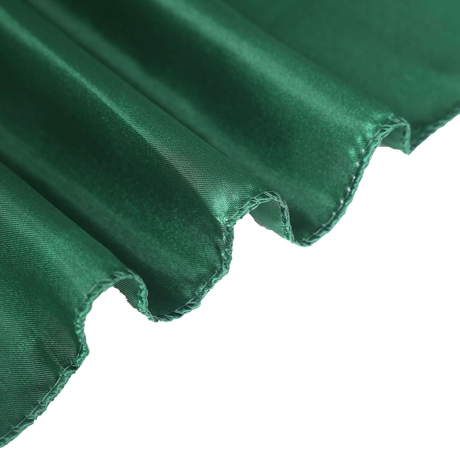 Hunter Emerald Green Satin Self-Tie Chair Covers - Durable Slip-On for Folding, Dining & Banquet Chairs