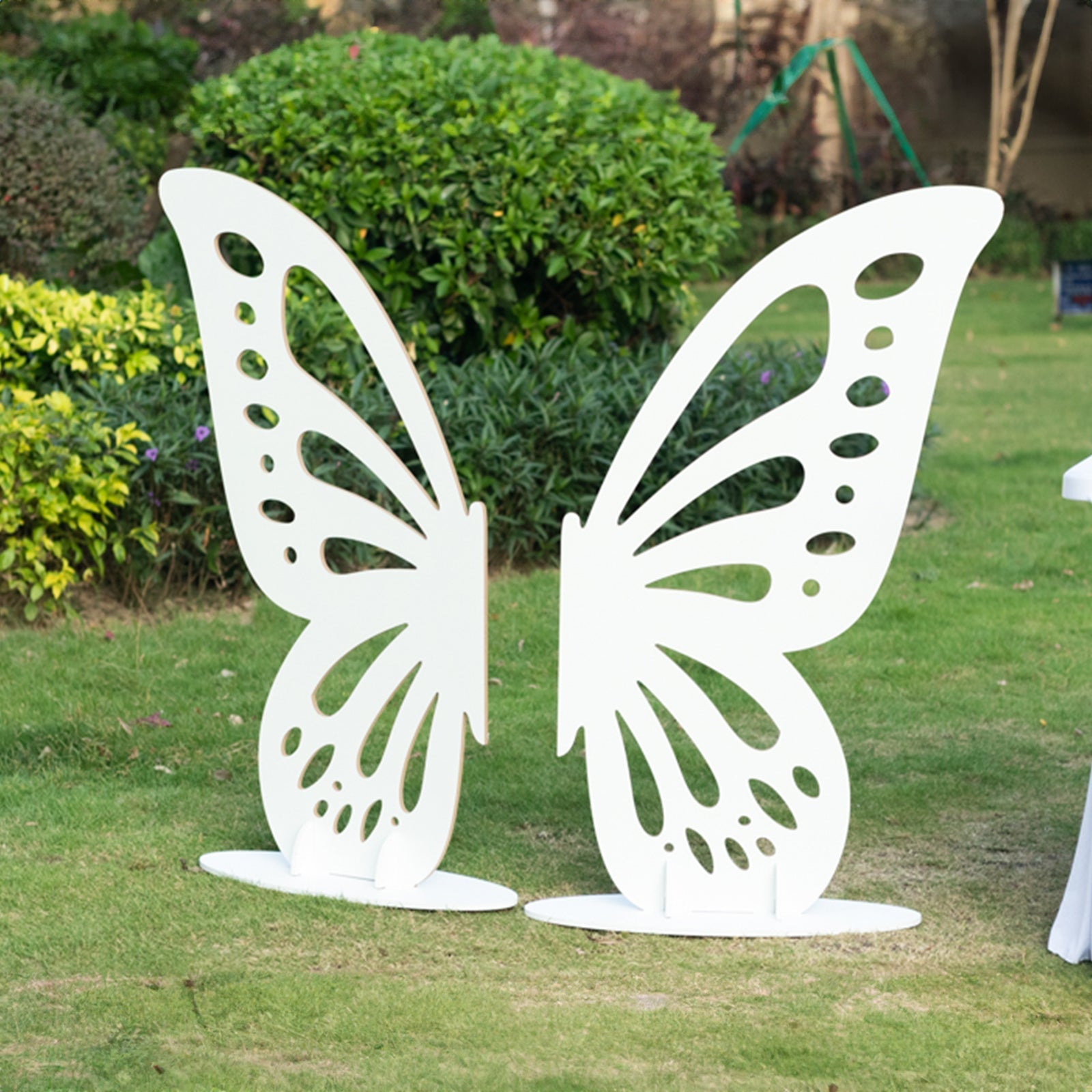 4.5ftx3.5ft White Freestanding Large Wooden Butterfly Wings Backdrop Photo Prop