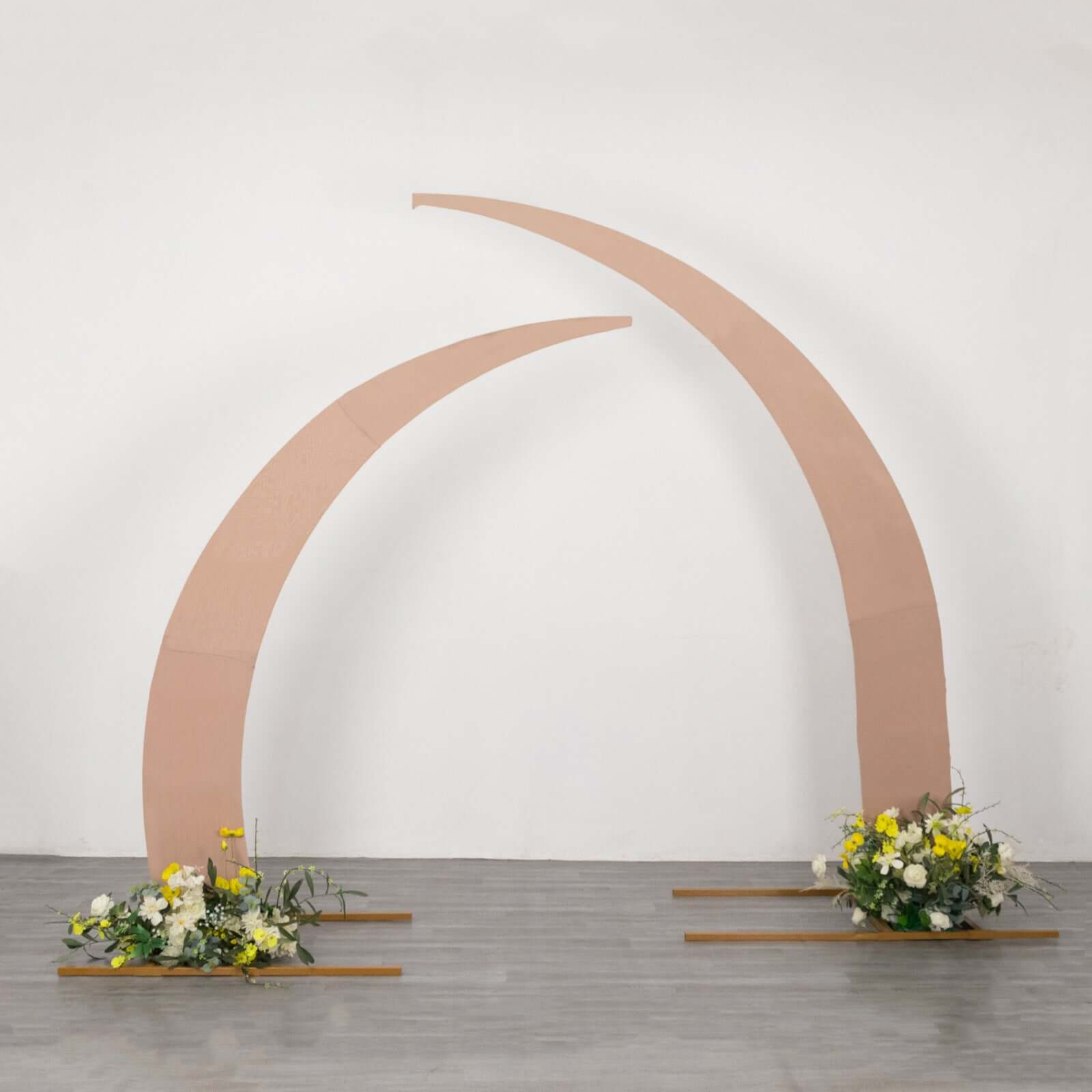 Exclusive Set of 2 Nude Spandex Half Crescent Moon Wedding Arch Covers