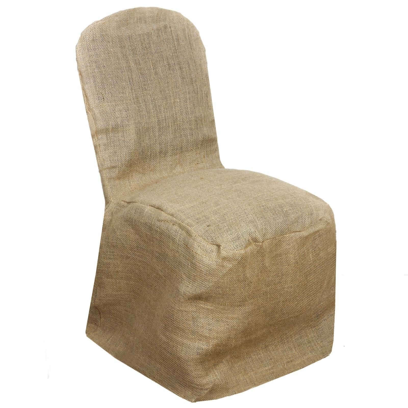 100% Natural Jute Burlap Chair Cover - Perfect for Rustic Wedding Banquets