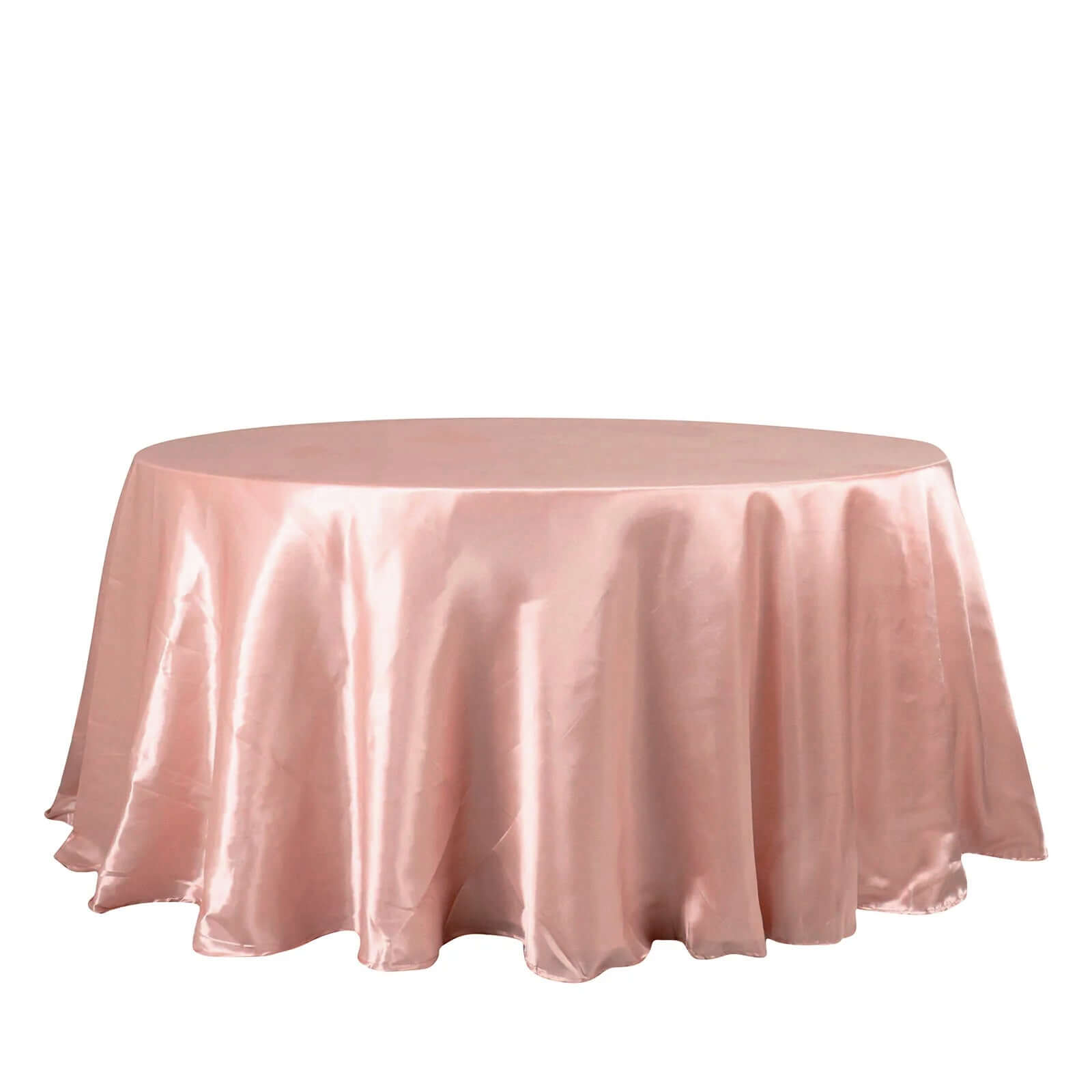 Stylish Dusty Rose Satin 132 Round Tablecloth - Seamless & Stain-Resistant