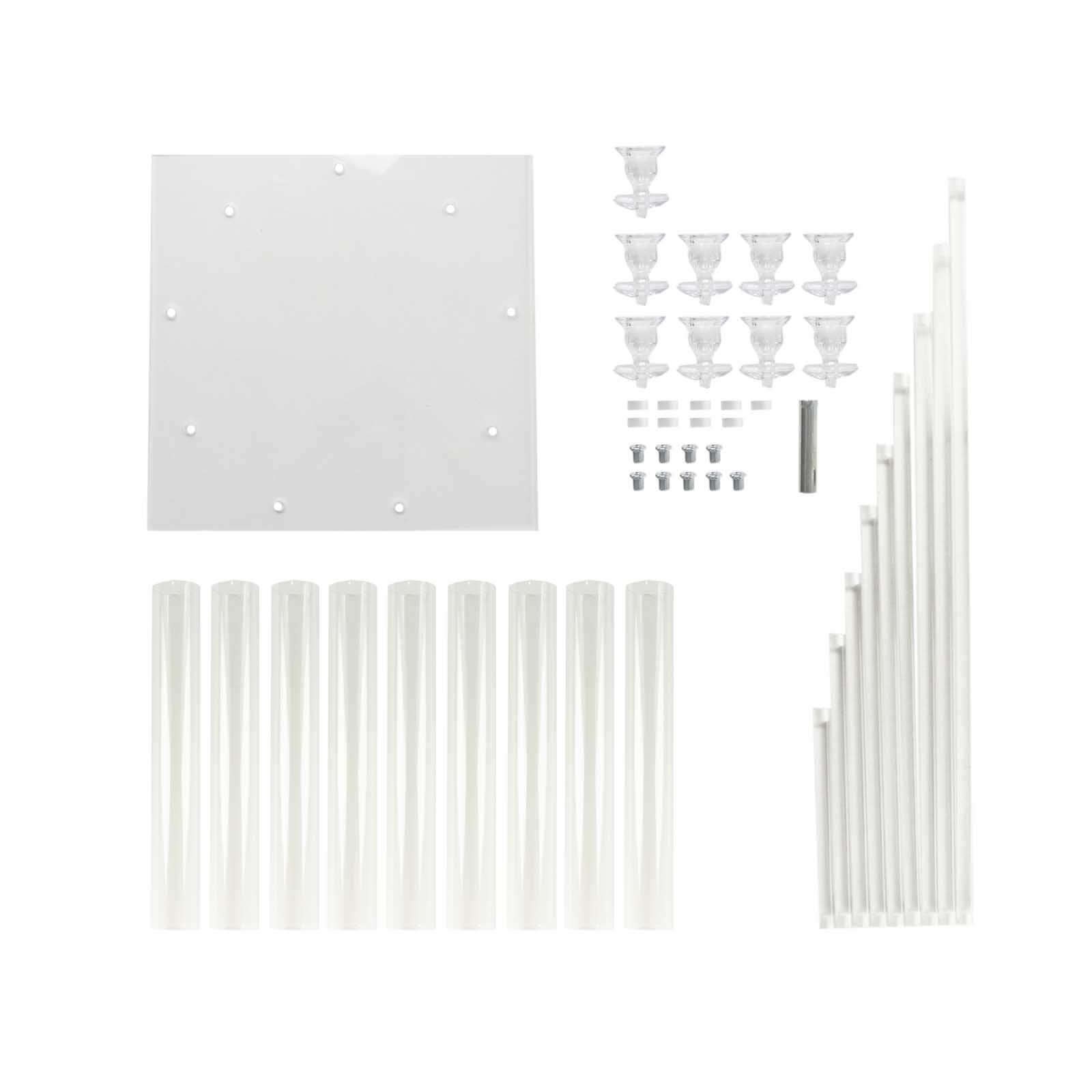 4ft Clear 9-Arm Cluster Acrylic Candelabra with Square Base - Elegant Table Centerpiece for Pillar Candles