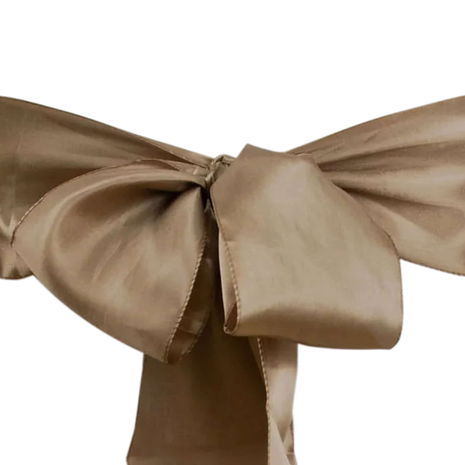 5-Piece Set of Taupe Satin Chair Sashes - Durable and Shiny 6x106 Bows