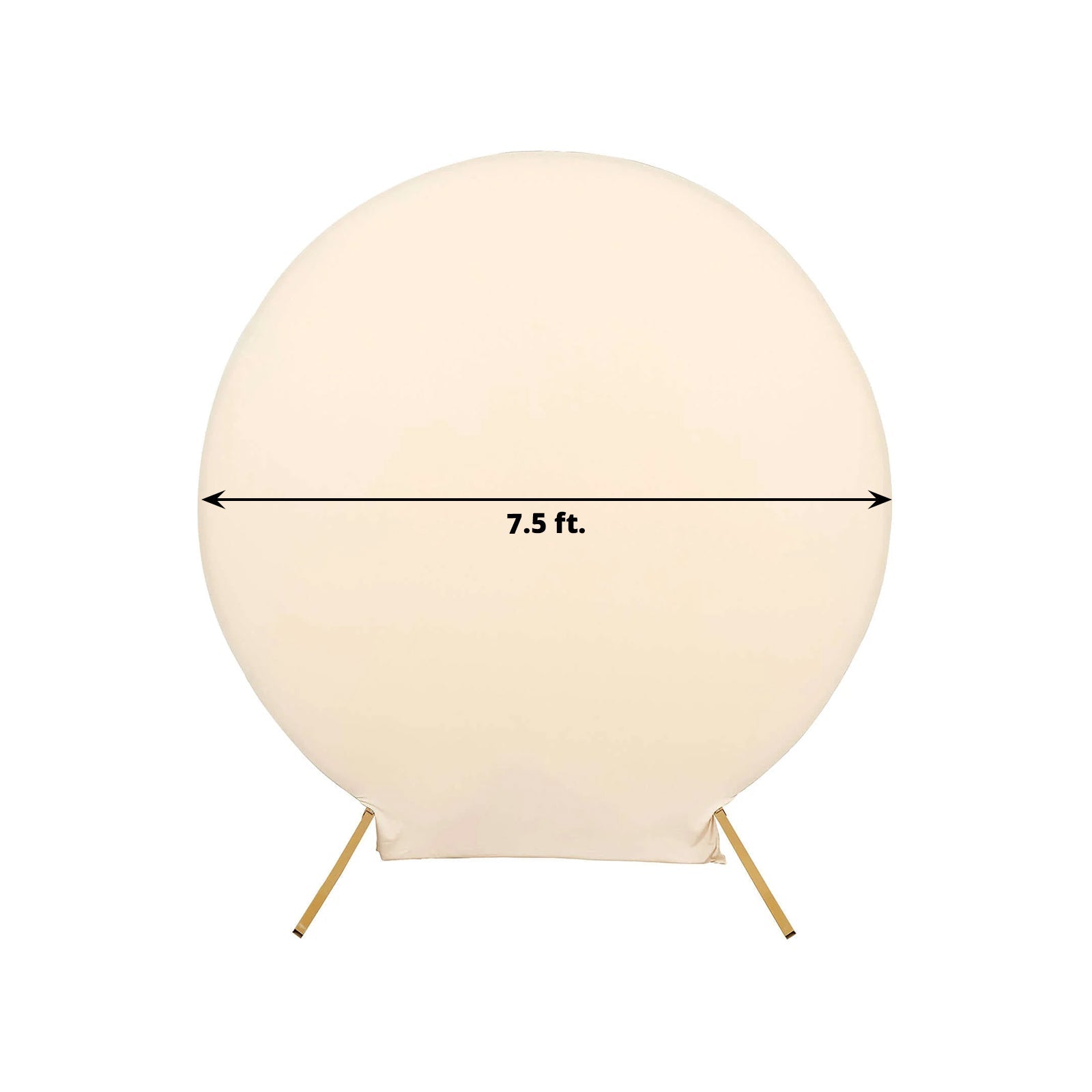 7.5ft Double-Sided Matte Beige Spandex Round Party Backdrop Stand Cover