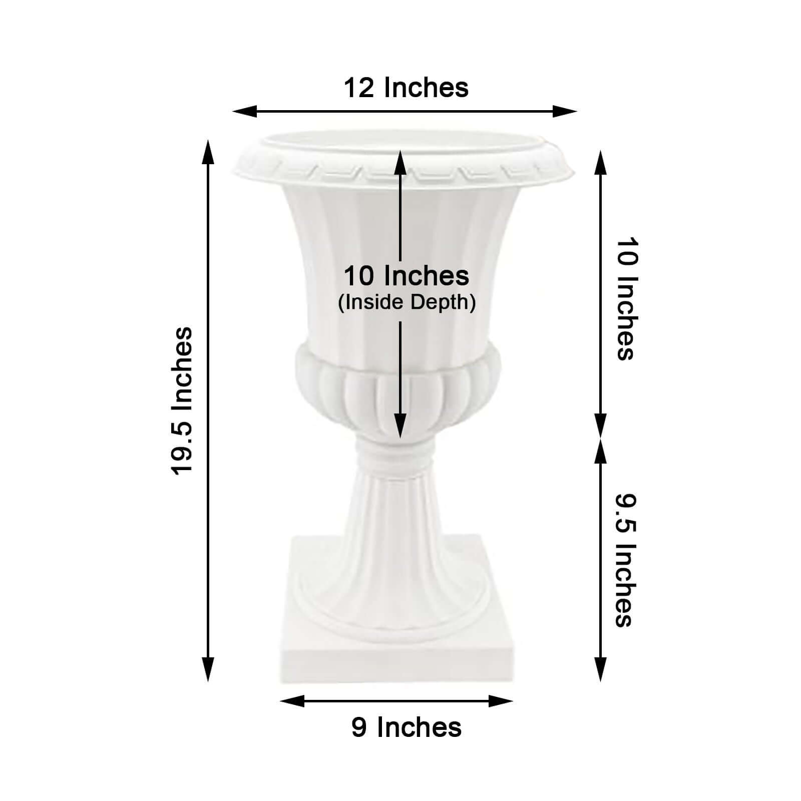 2-Pack PVC White Floral Urn Planter Pedestal Flower Pot Plant Stand