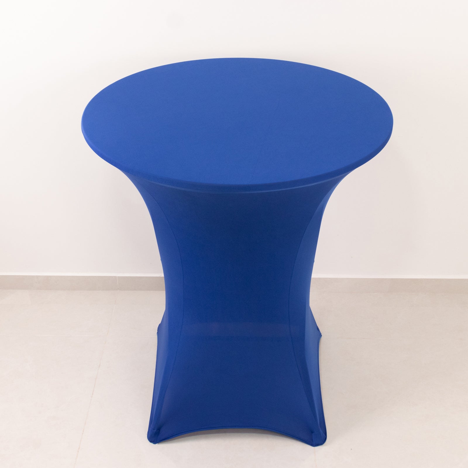 Royal Blue Spandex Stretch Fitted Cocktail Table Cover - Easy to Maintain, Ideal for 33-36