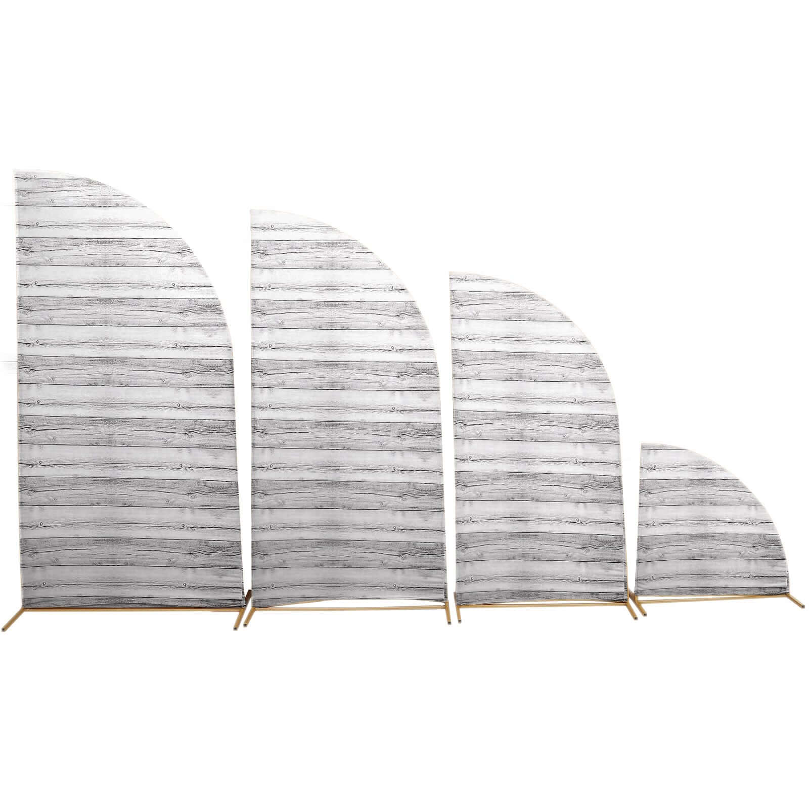 Special Offer! Set of 4 Whitewashed Rustic Wood-Print Spandex Covers for Chiara Wedding Arch Backdrops in 2.5ft, 5ft, 6ft, 7ft Sizes