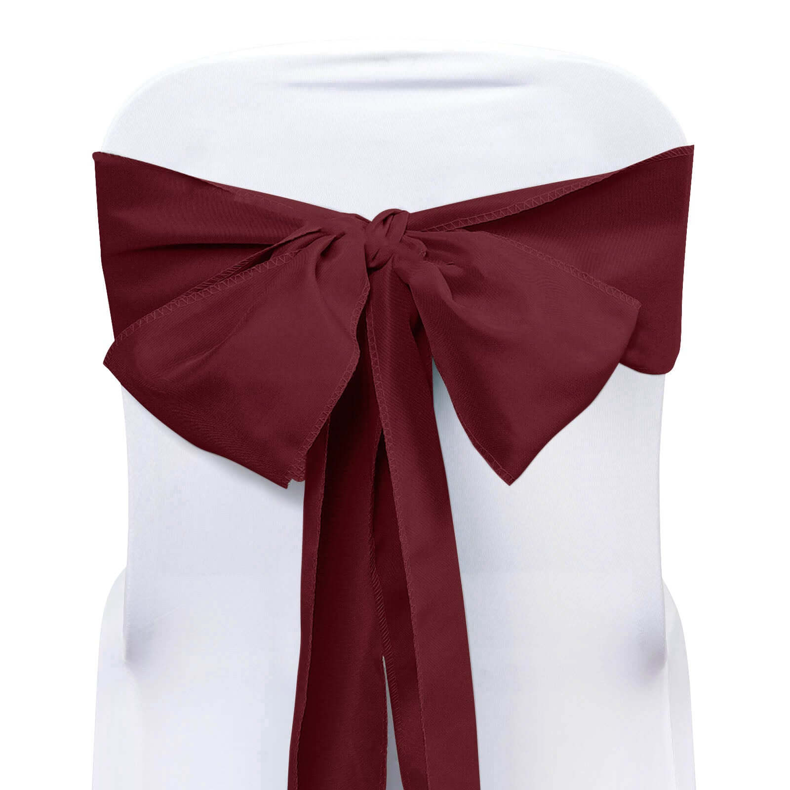 5-Piece Burgundy Polyester Chair Sashes, 6 Inches Wide by 108 Inches Long