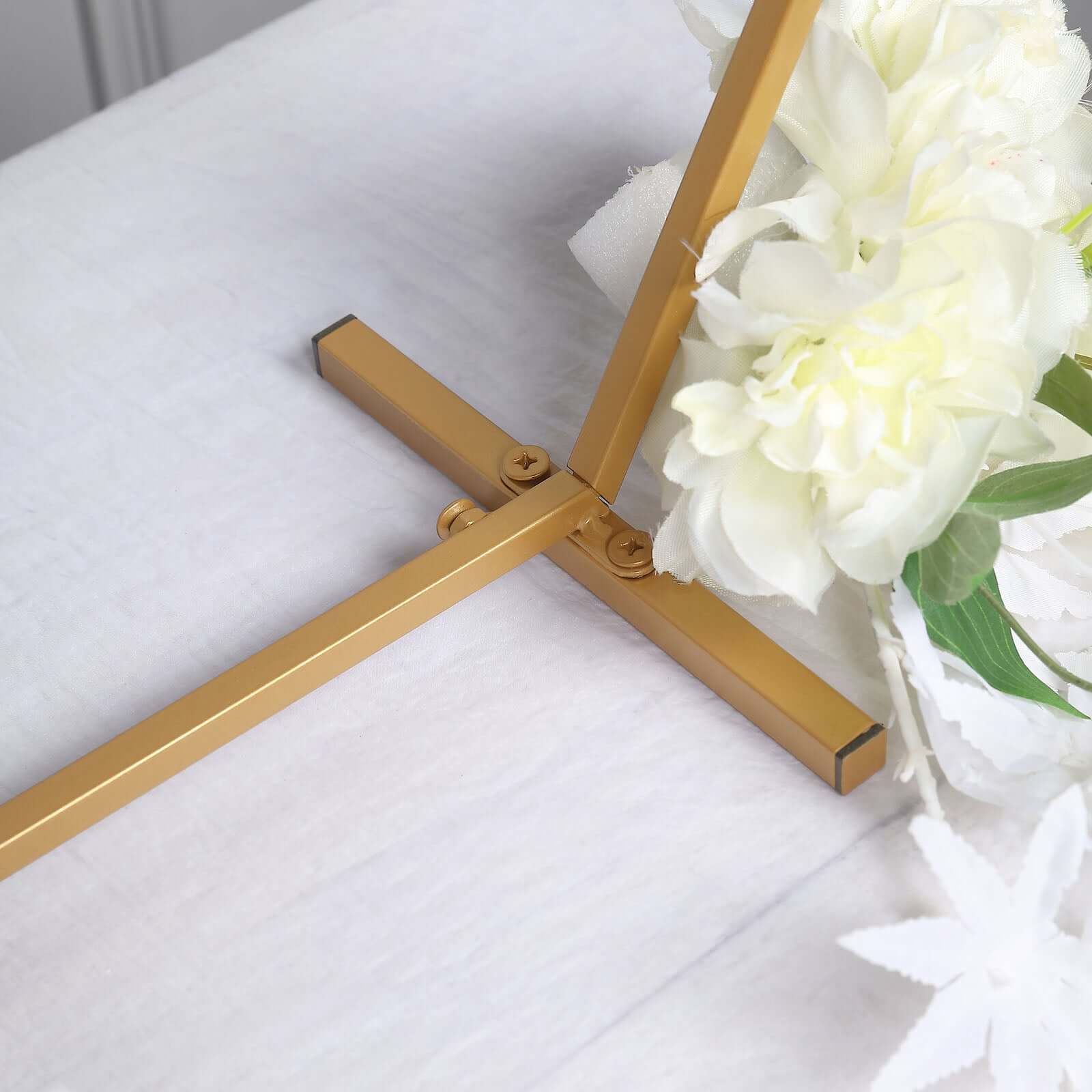 Hot Sale! Gold Metal Hexagon Self - Standing Wedding Arch Table Centerpiece 21