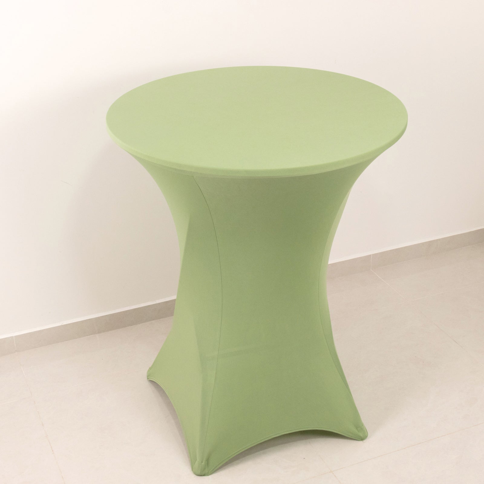 Sage Green Stretch Spandex Fitted Cocktail Table Cover for 33 - 36 Round Tables